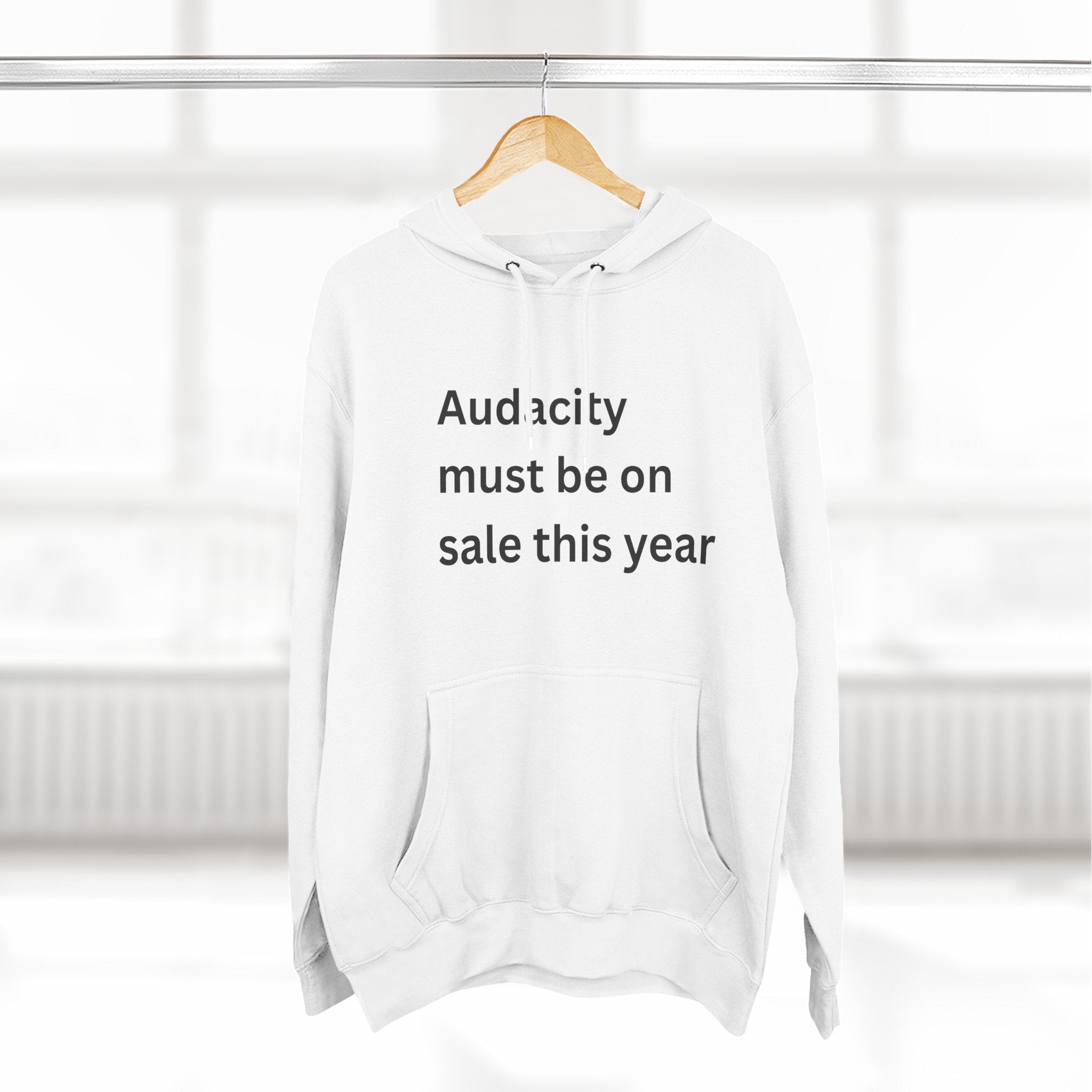 Audacity Fleece Hoodie | Motivational Hoodie, Gift for Friends, Cozy Casualwear, Perfect for Winter, Funny Quote Sweatshirt