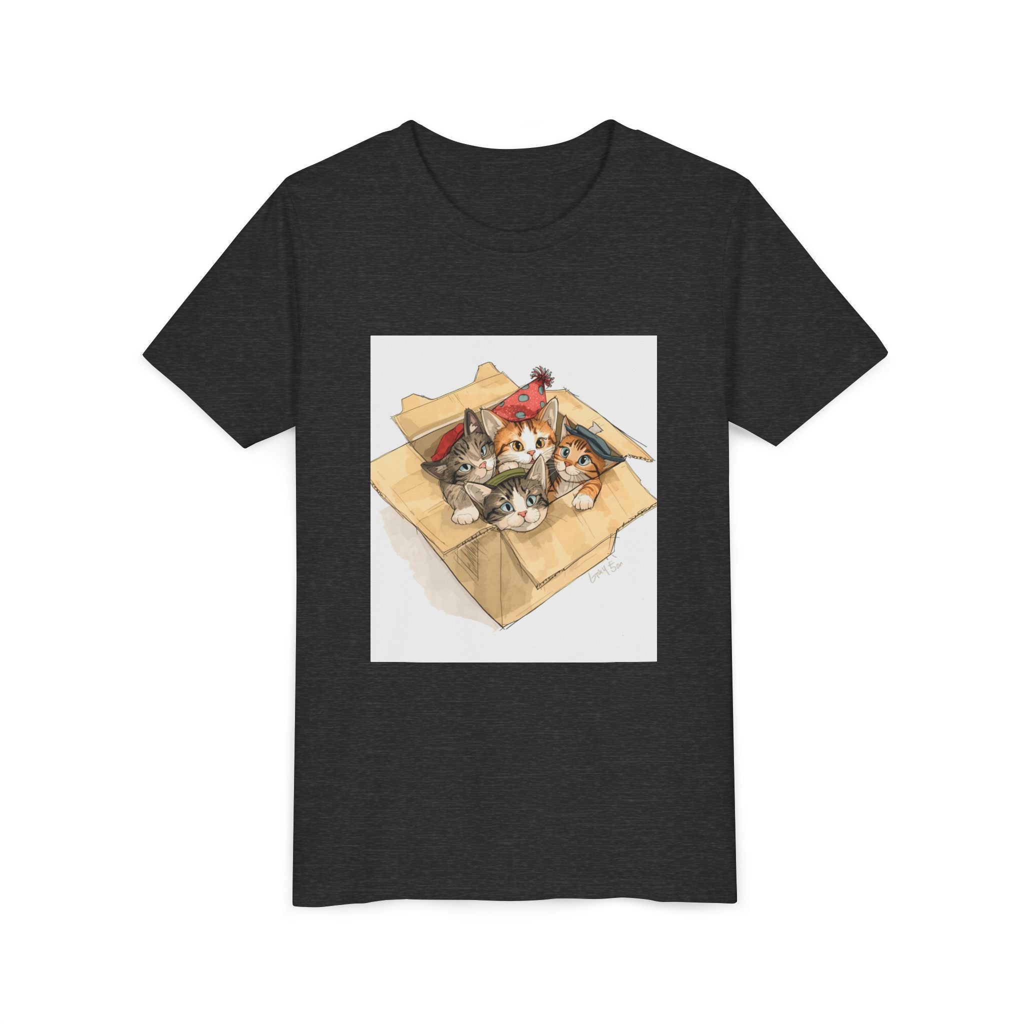 Cute Kittens In Box Youth Short Sleeve Tee