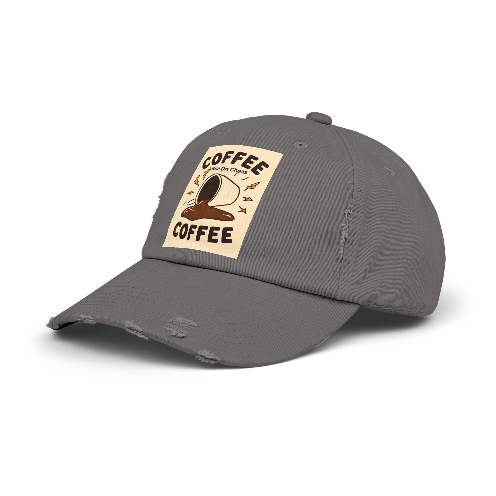 Coffee Coffee Unisex Distressed Cap