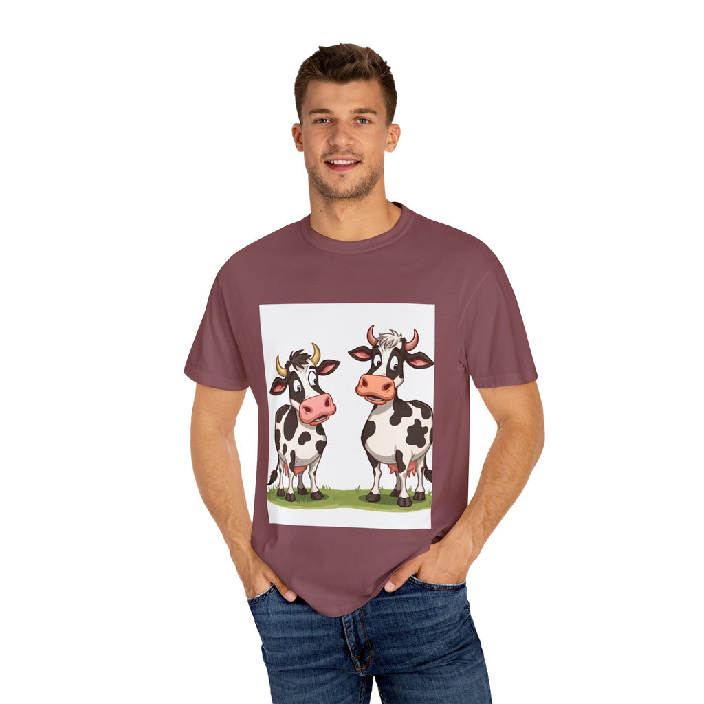 Cute Cows Unisex T-Shirt, Cute Cow Graphic Tee, Animal Lover Gift, Casual Wear, Birthday Present, Fun Farm Shirt