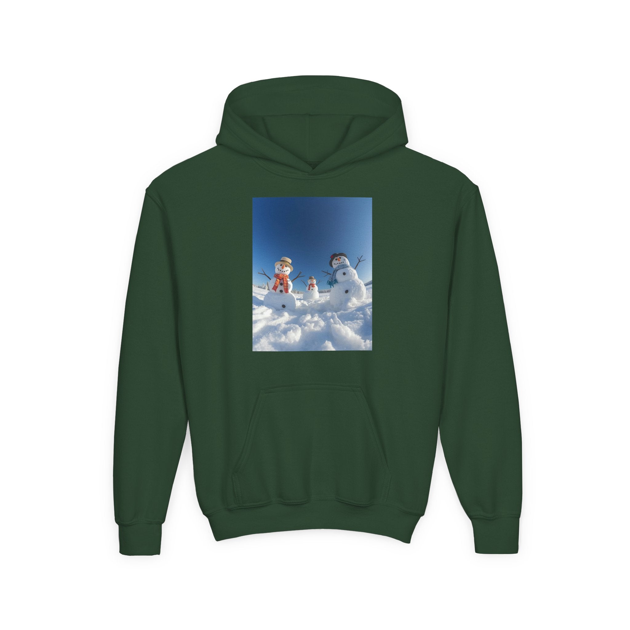 Festive Christmas Snowman Winter Magic Youth Hoodie with Snowman Design, Cozy Kids Sweatshirt, Holiday Gift, Winter Apparel, Cute Kids Clothing, Snow Lovers Hoodie