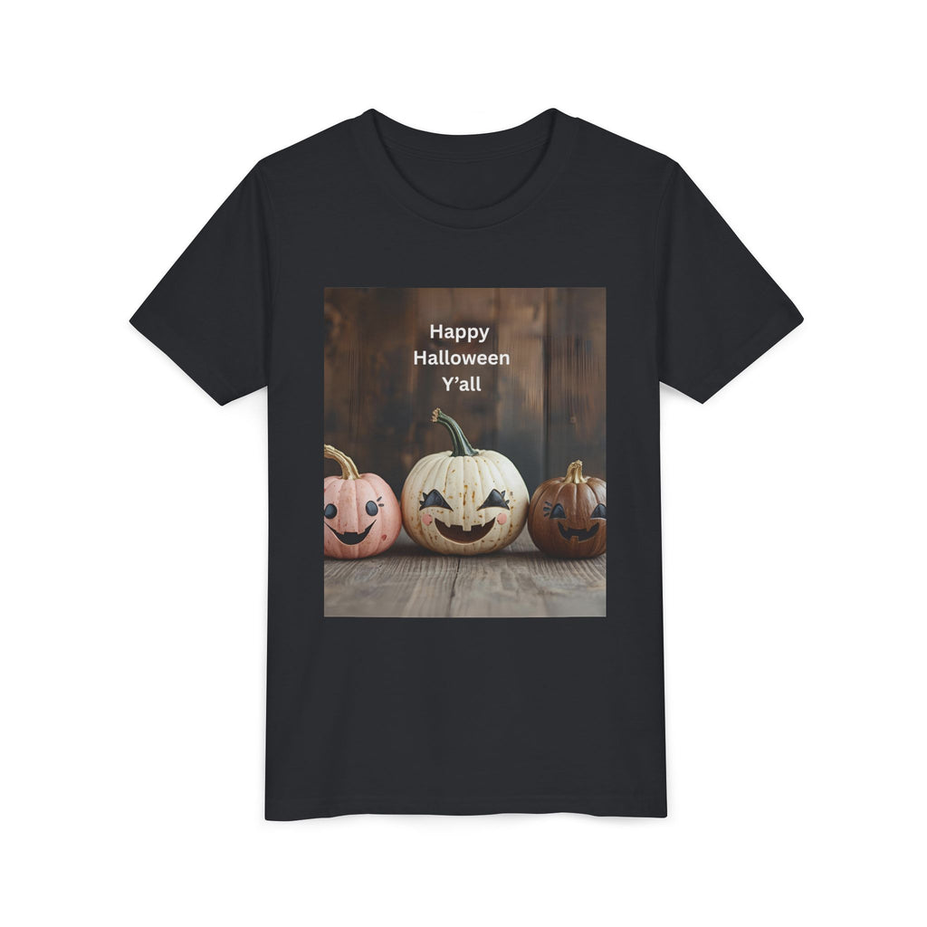Happy Halloween Youth Tee, Kids Halloween Shirt, Pumpkin T-Shirt, Fall Festival Apparel, Trick or Treat Wear, Spooky Season Top