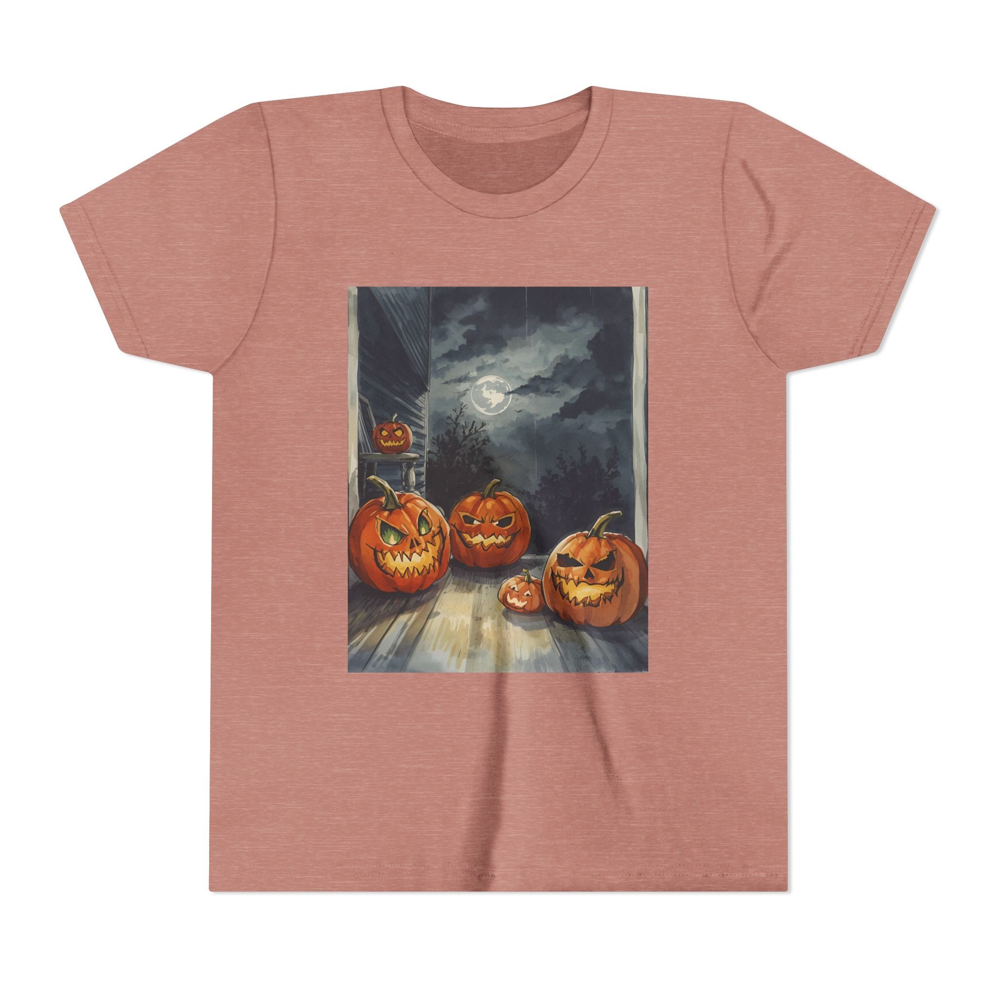 Halloween Pumpkin Scary Youth Short Sleeve Tee