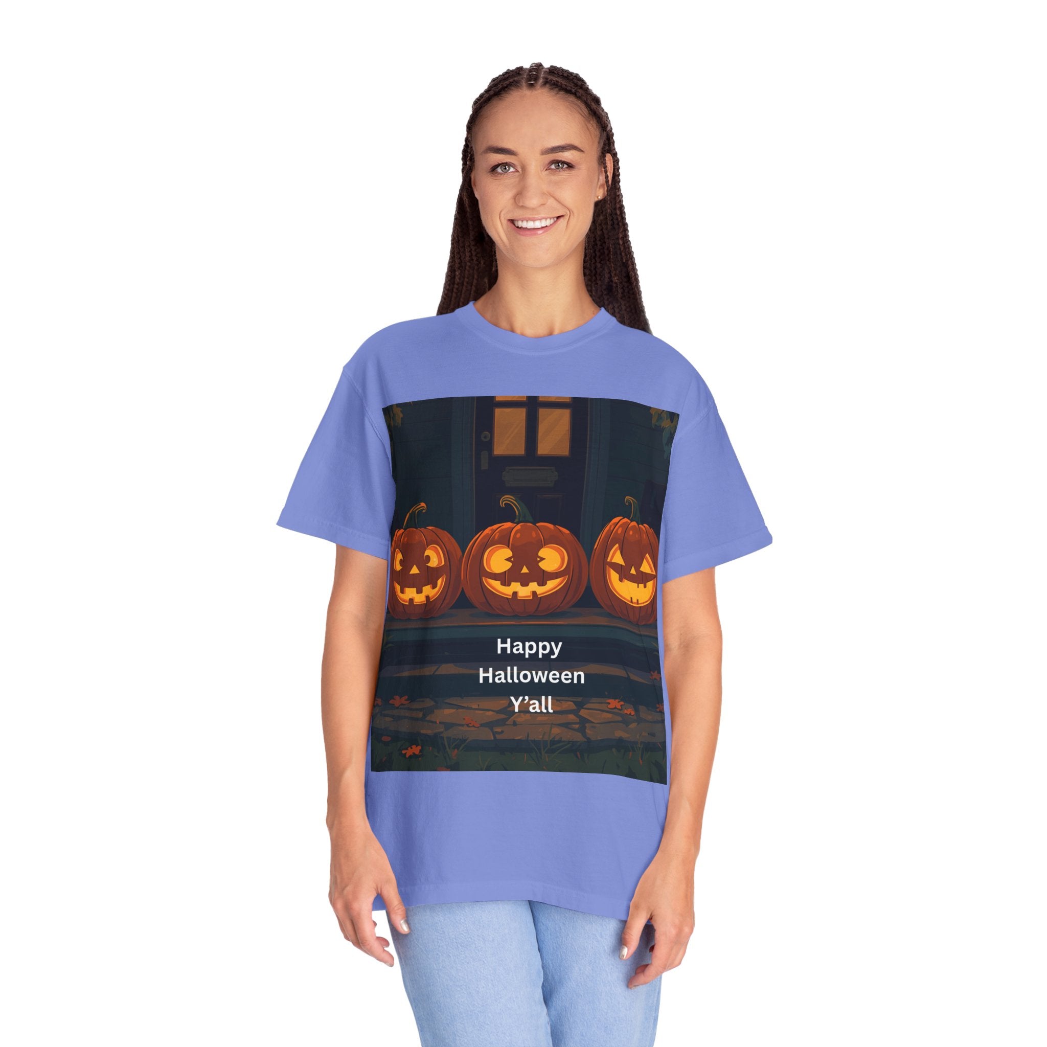 Happy Halloween Pumpkin Unisex T-shirt, Spooky Season Tee, Fall Festival Shirt, Pumpkin Graphic Top, Halloween Gift for Him/Her