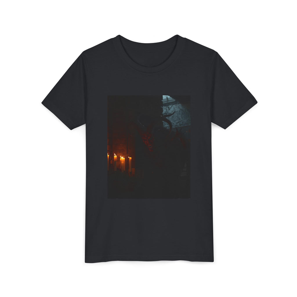 Spooky Halloween Pumpkin Shadow Youth Short Sleeve Tee