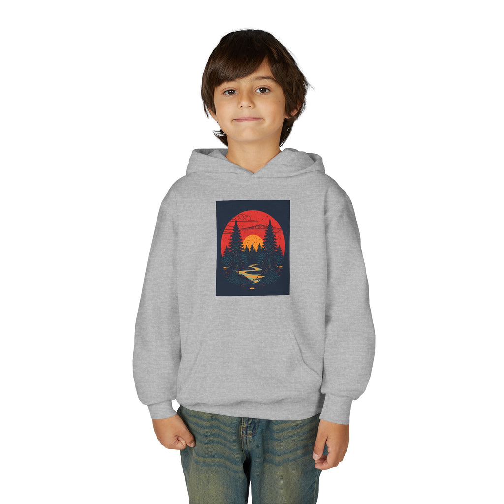 Nature Inspired Forest Youth Heavy Blend Hooded Sweatshirt