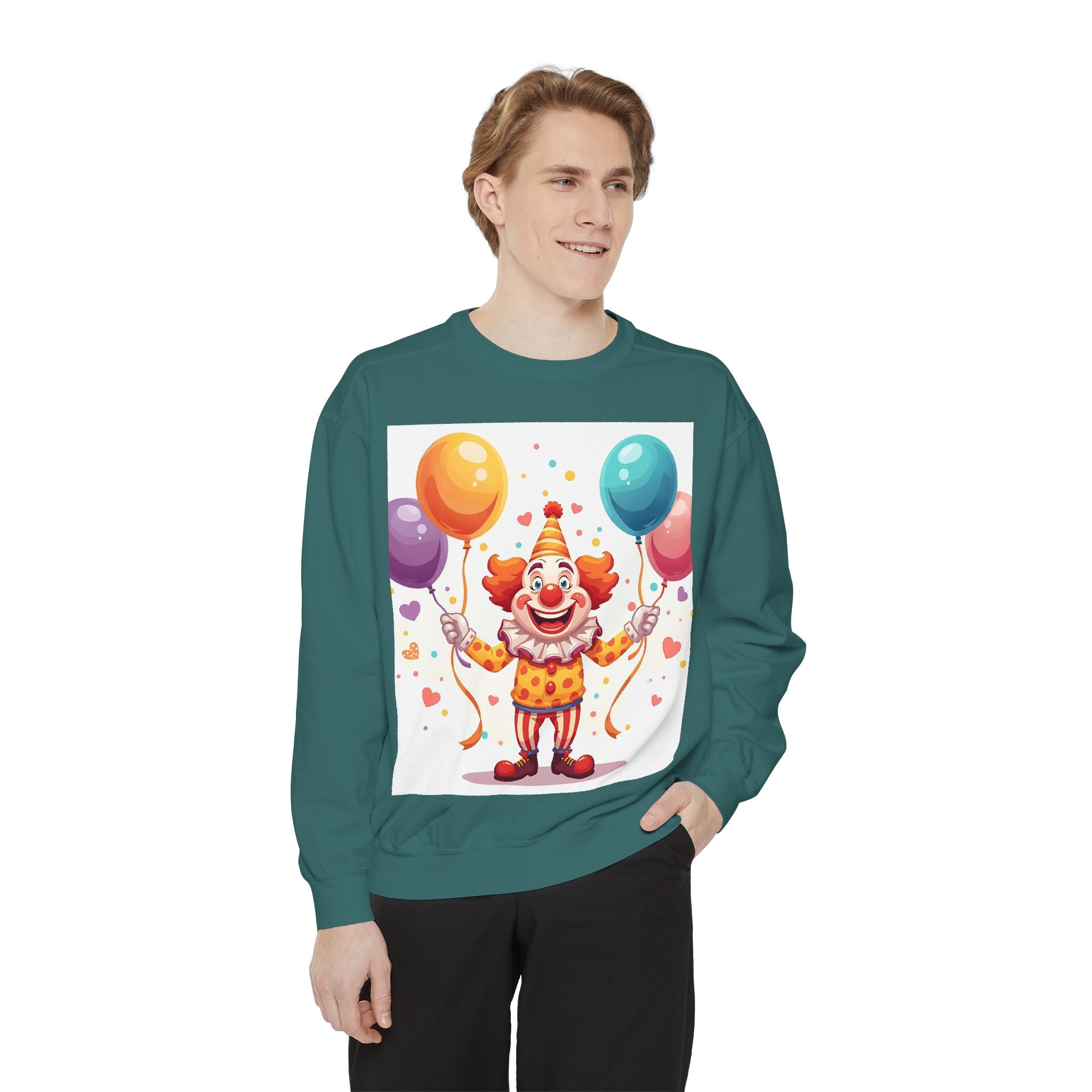 Funny Clown Unisex Garment-Dyed Sweatshirt