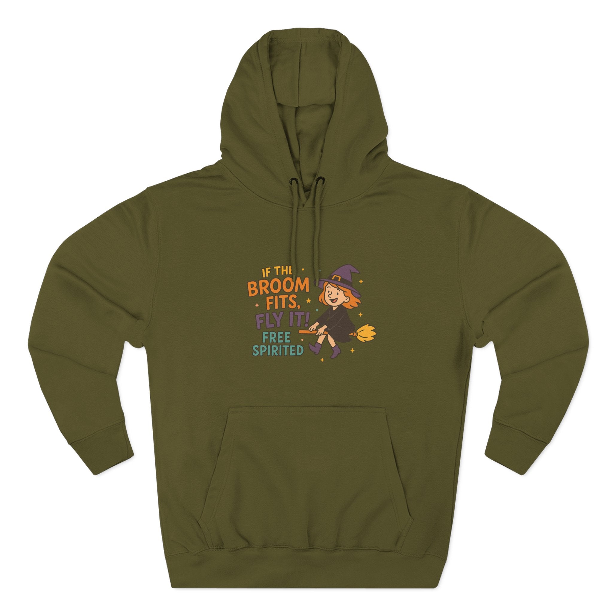 If The Broom Fits Fly It Three-Panel Fleece Hoodie