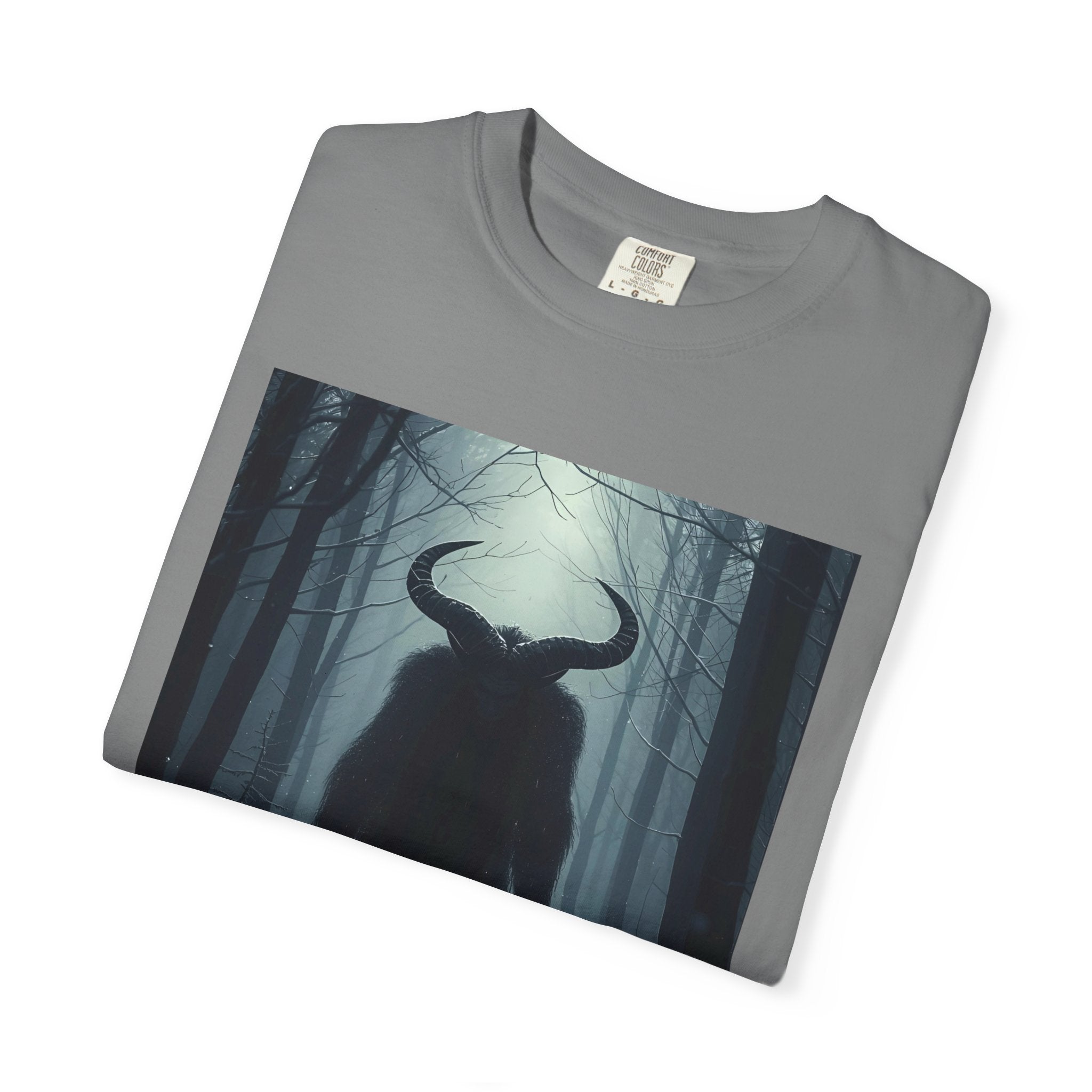 Spooky Mysterious Forest Creature Unisex Garment-Dyed T-Shirt | Unisex Tee, Graphic T-Shirt, Vintage Style, Nature Lover Gift, Unique Artwear