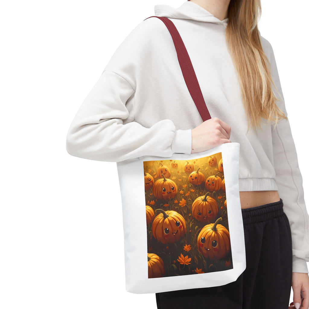Happy Halloween Pumpkin Tote Bag, Halloween Shopping Bag, Fall Accessory, Eco-Friendly Tote, Cute Pumpkin Art Bag