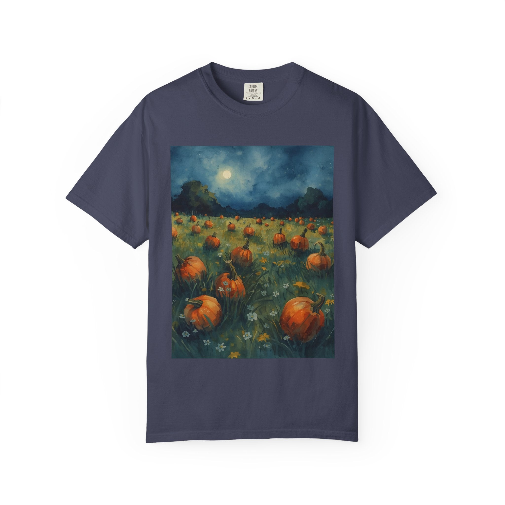 Pumpkin Patch Moonlit T-shirt | Fall Harvest Tee | Halloween Shirt | Unisex Autumn Apparel | Cozy Gift for Pumpkin Lovers