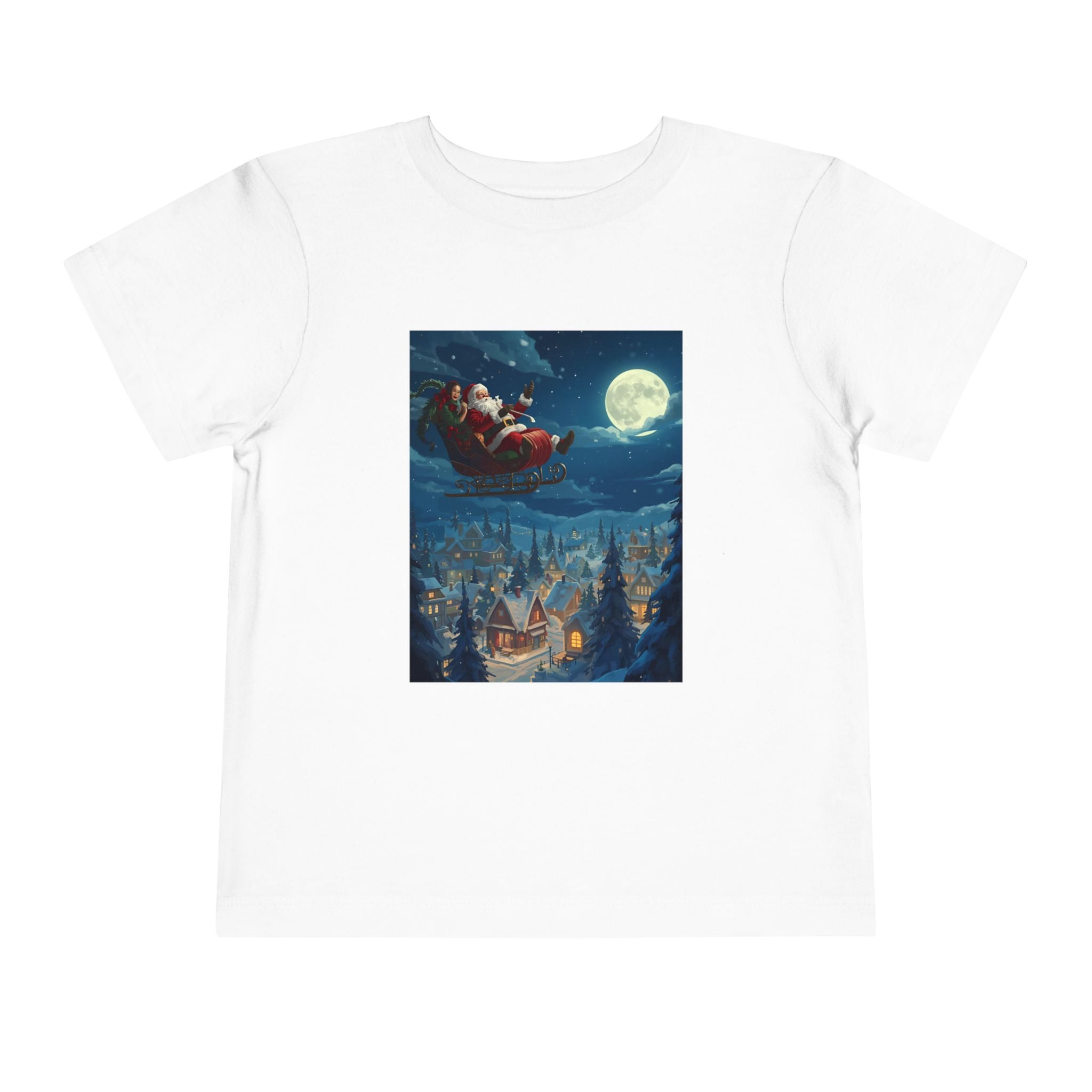 Christmas Santa Sleigh Toddler Short Sleeve Tee