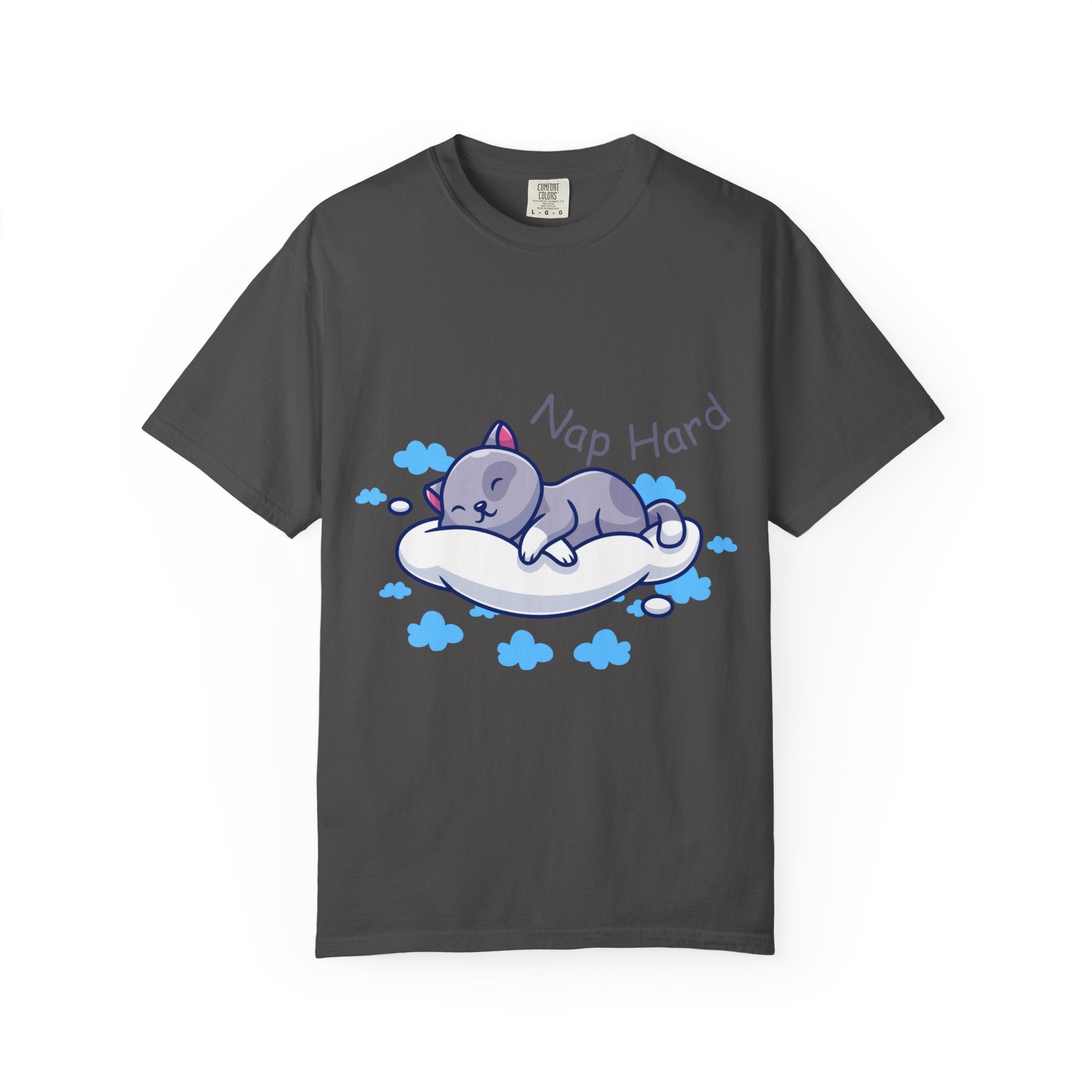 Cat Nap Graphic T-shirt, Cute Cat Tee, Relaxed Fit Apparel, Gift for Cat Lovers, Cozy Lounge Wear, Funny Pet Humor Top