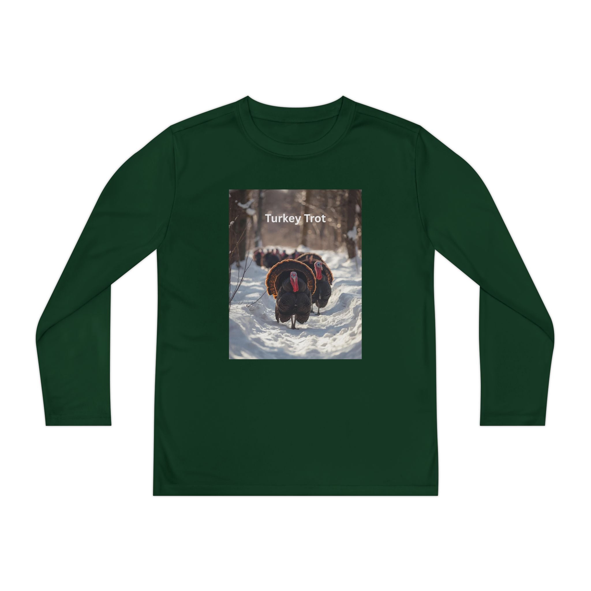 Youth Long Sleeve Turkey Trot Tee, Thanksgiving Shirt, Kids Running Shirt, Fall Apparel, Holiday Graphic Tee, Gift for Young Athletes