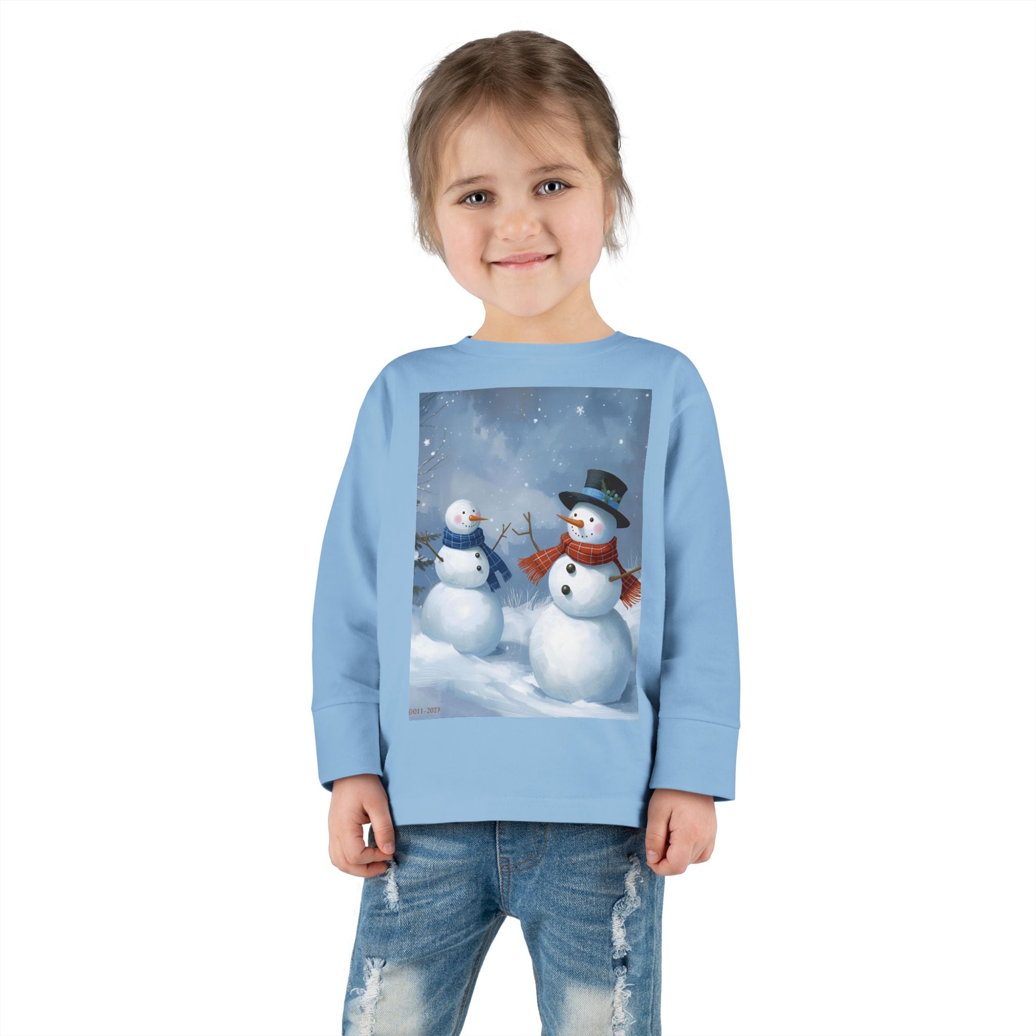 Christmas Snowman Family Toddler Long Sleeve Tee