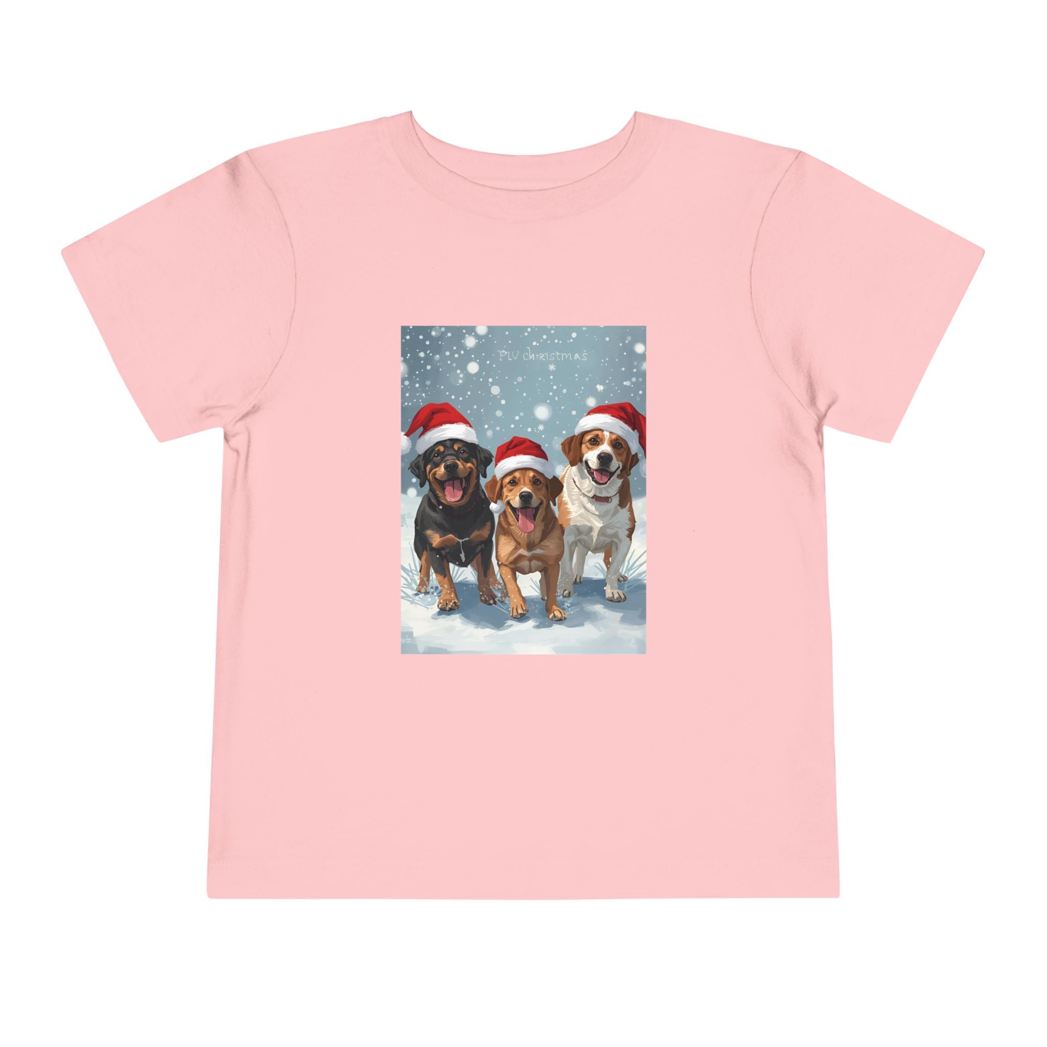 Cute Christmas Dogs Toddler Short Sleeve Tee