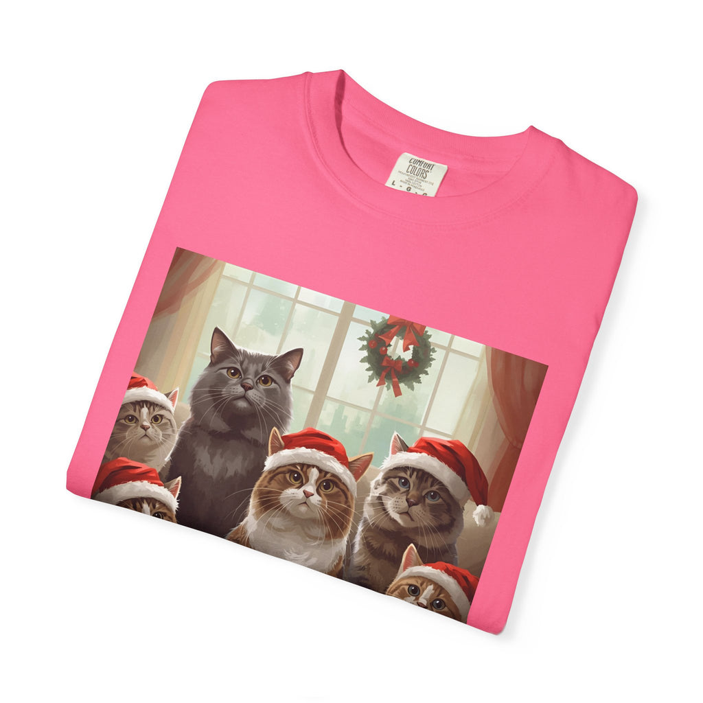 Cute Festive Christmas Holiday Cat T-Shirt, Christmas Gift, Cute Cat Shirt, Unisex Tee, Pet Lover Gift, Cozy Winter Style