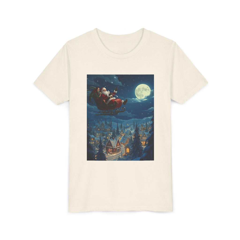 Christmas Santa Sleigh Youth Short Sleeve Tee