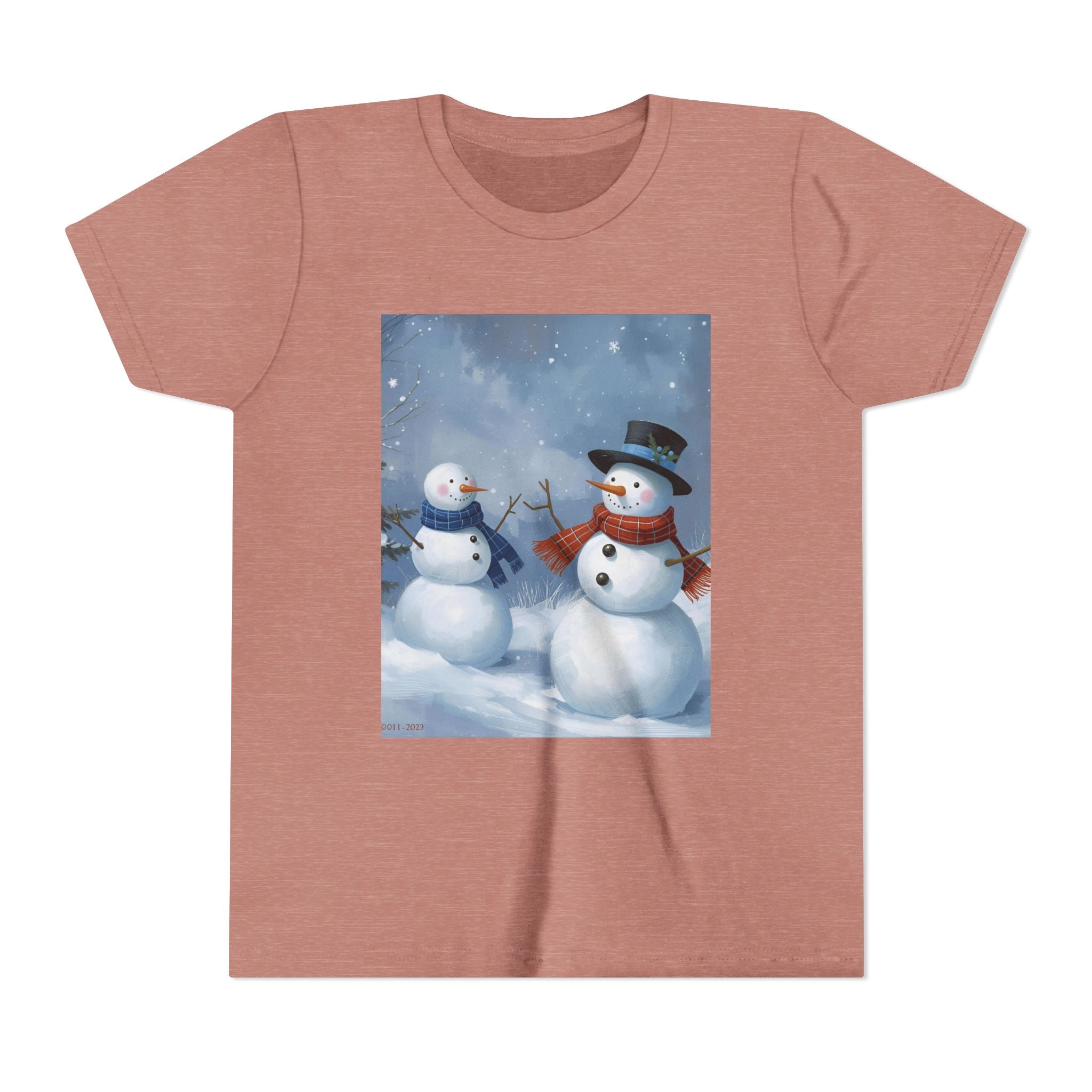 Christmas Snowman Family Youth Short Sleeve Tee