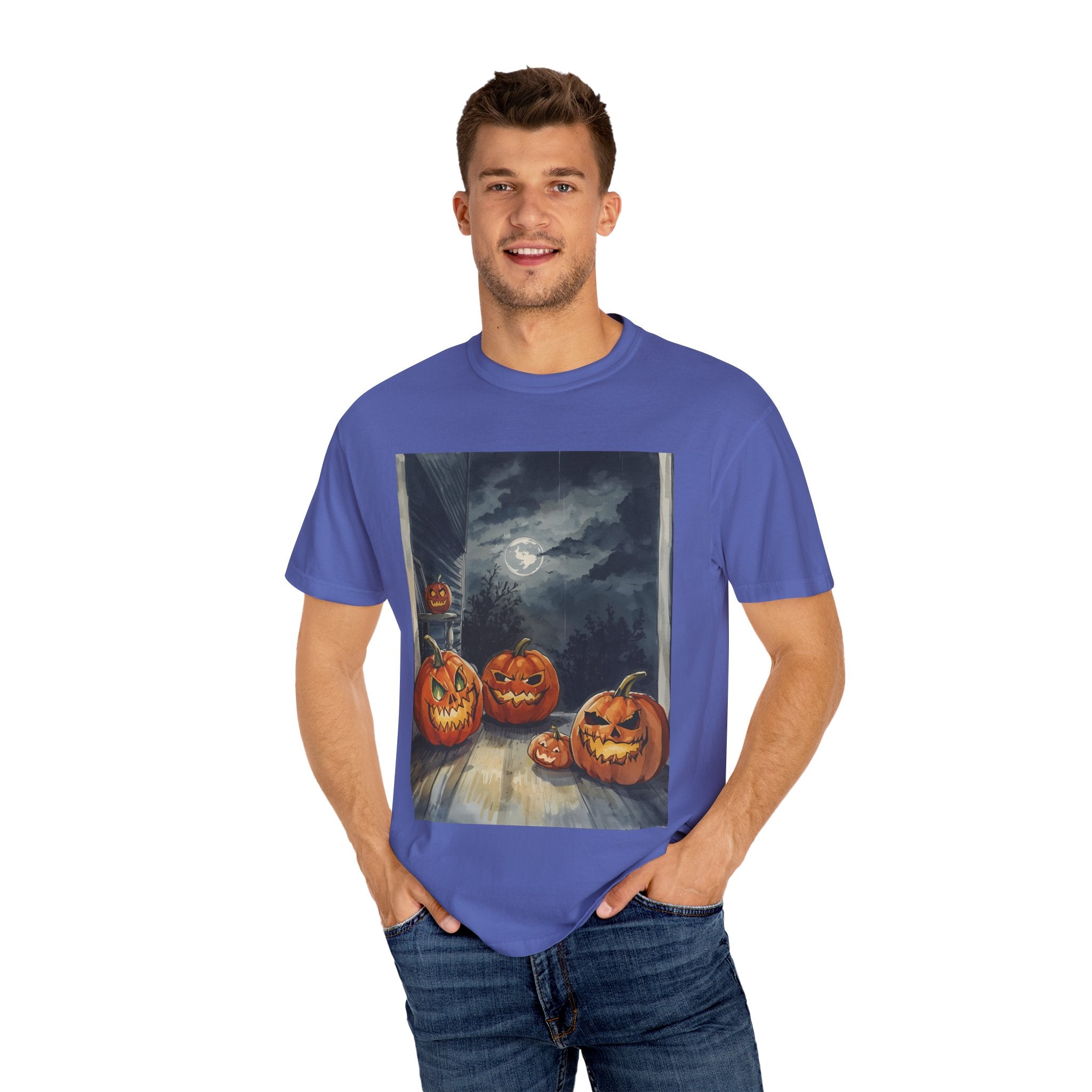 Halloween Pumpkin Spooky Unisex Garment-Dyed T-shirt
