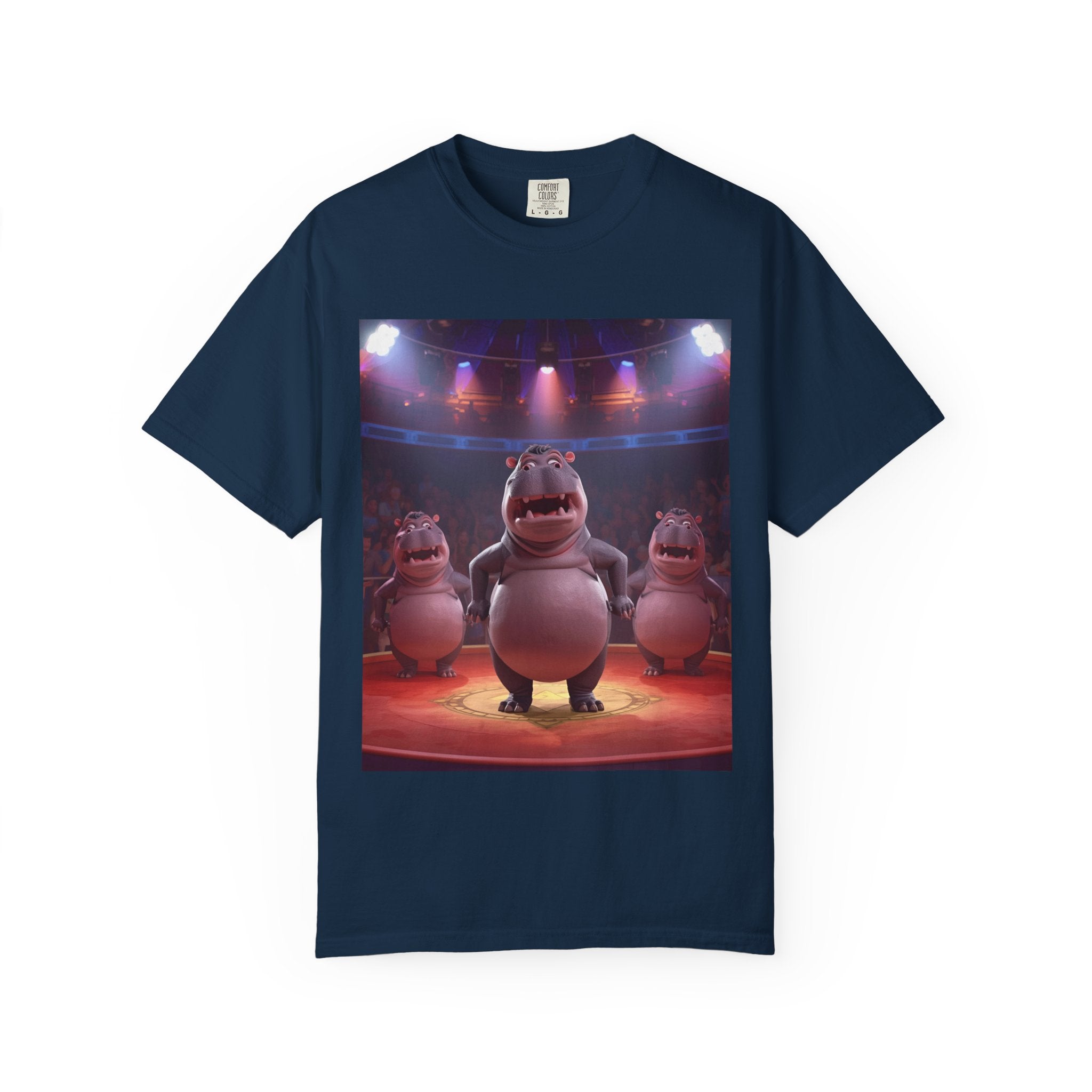 Fun Hippo Performance T-Shirt, Unisex Cotton Tee, Cartoon T-shirt, Gift for Kids, Animal Lover Shirt, Birthday Party Apparel