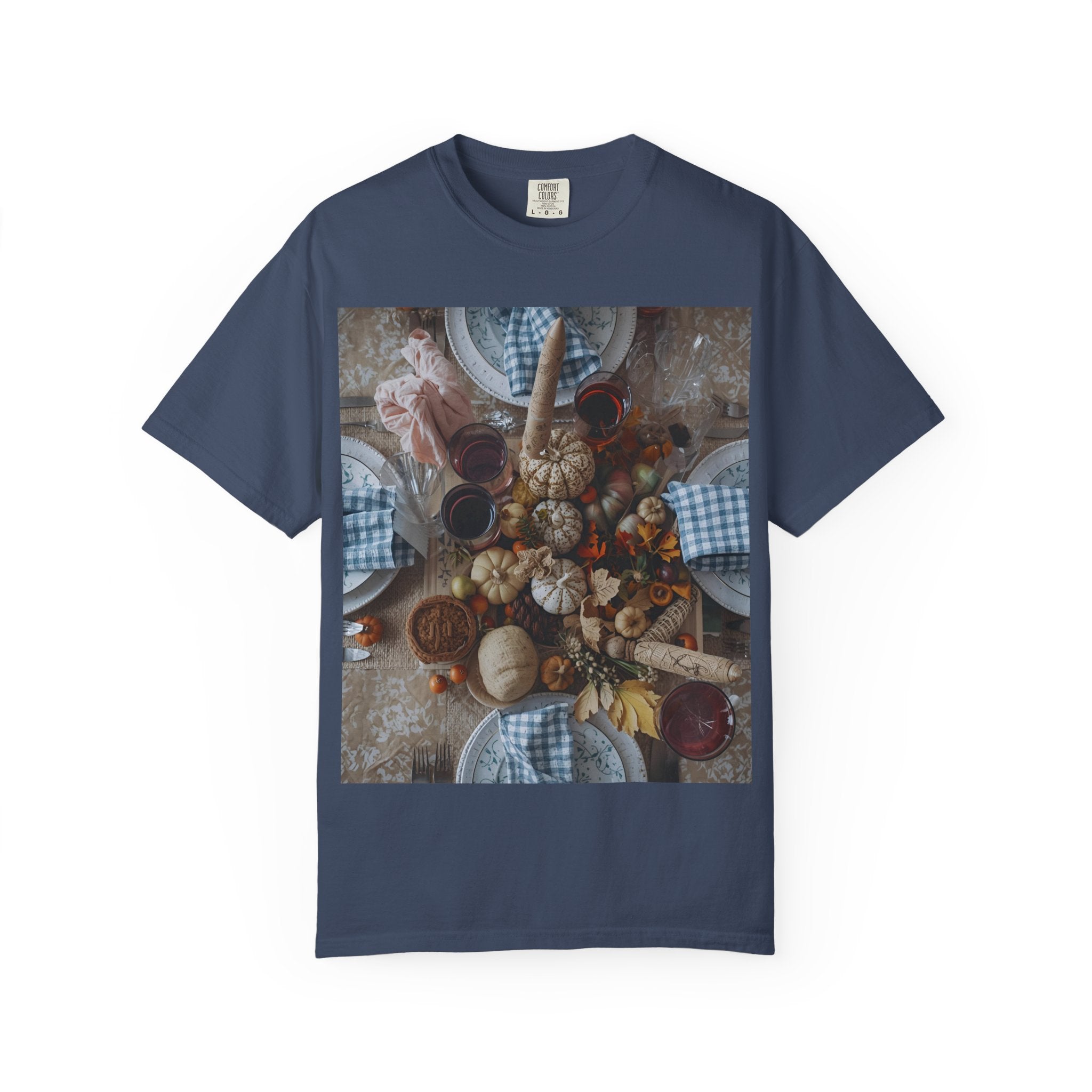 Rustic Gatherings Feast Unisex T-Shirt | Cozy Fall Apparel, Thanksgiving Casual Wear, Gift for Food Lovers, Unique Kitchen Decor, Autumn Gathering Tee