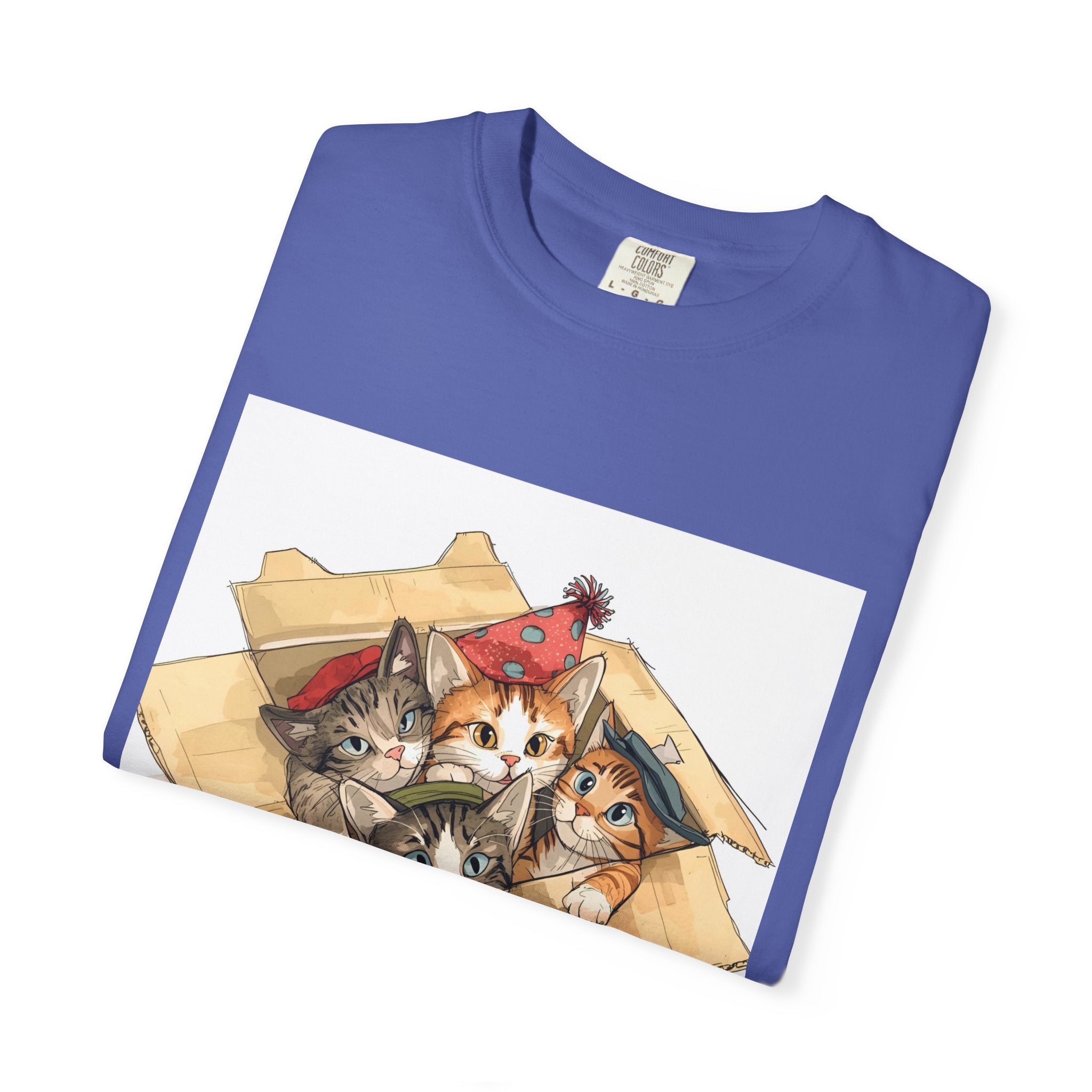Cute Kittens In Box Unisex Garment-Dyed T-shirt