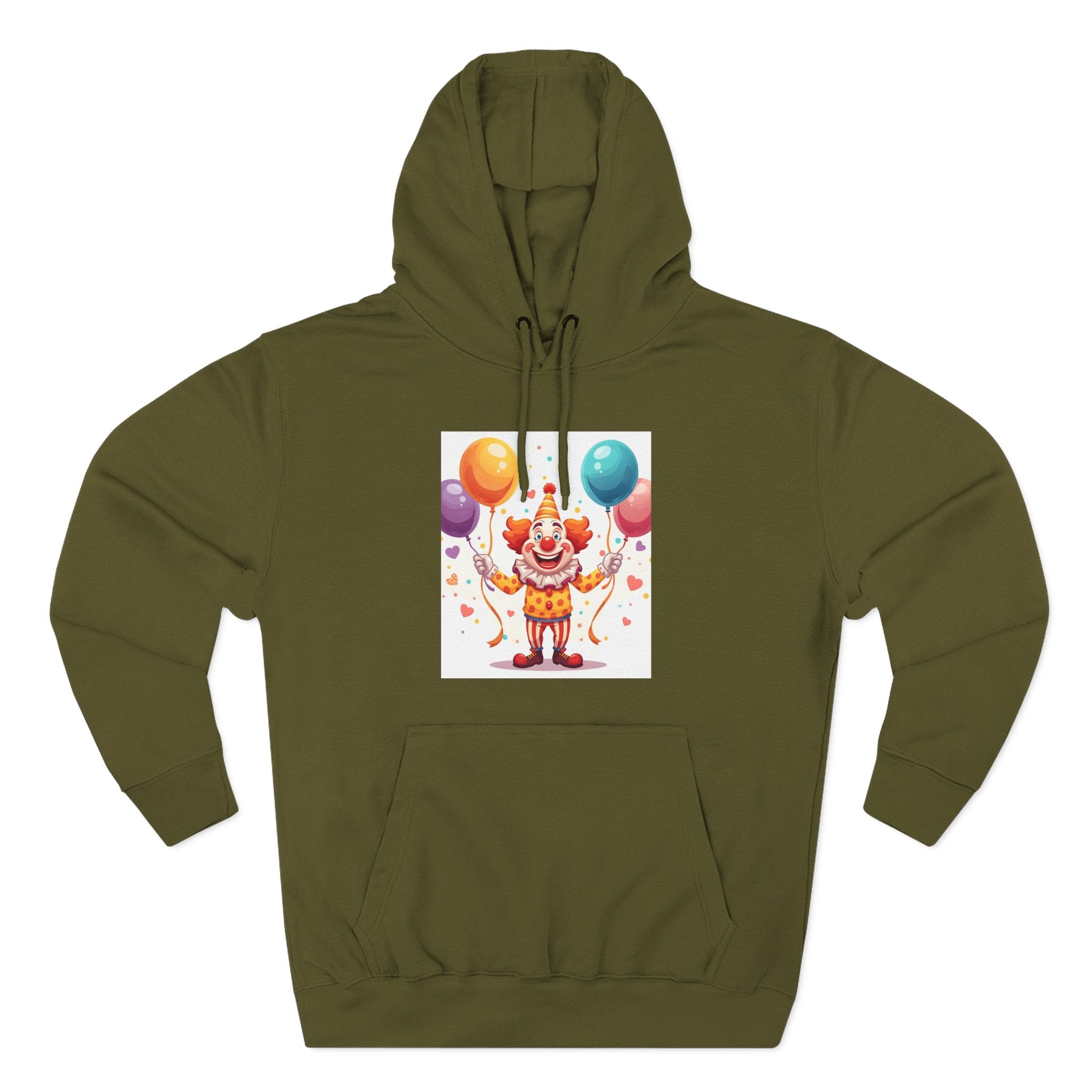 Clown Funny Three-Panel Fleece Hoodie