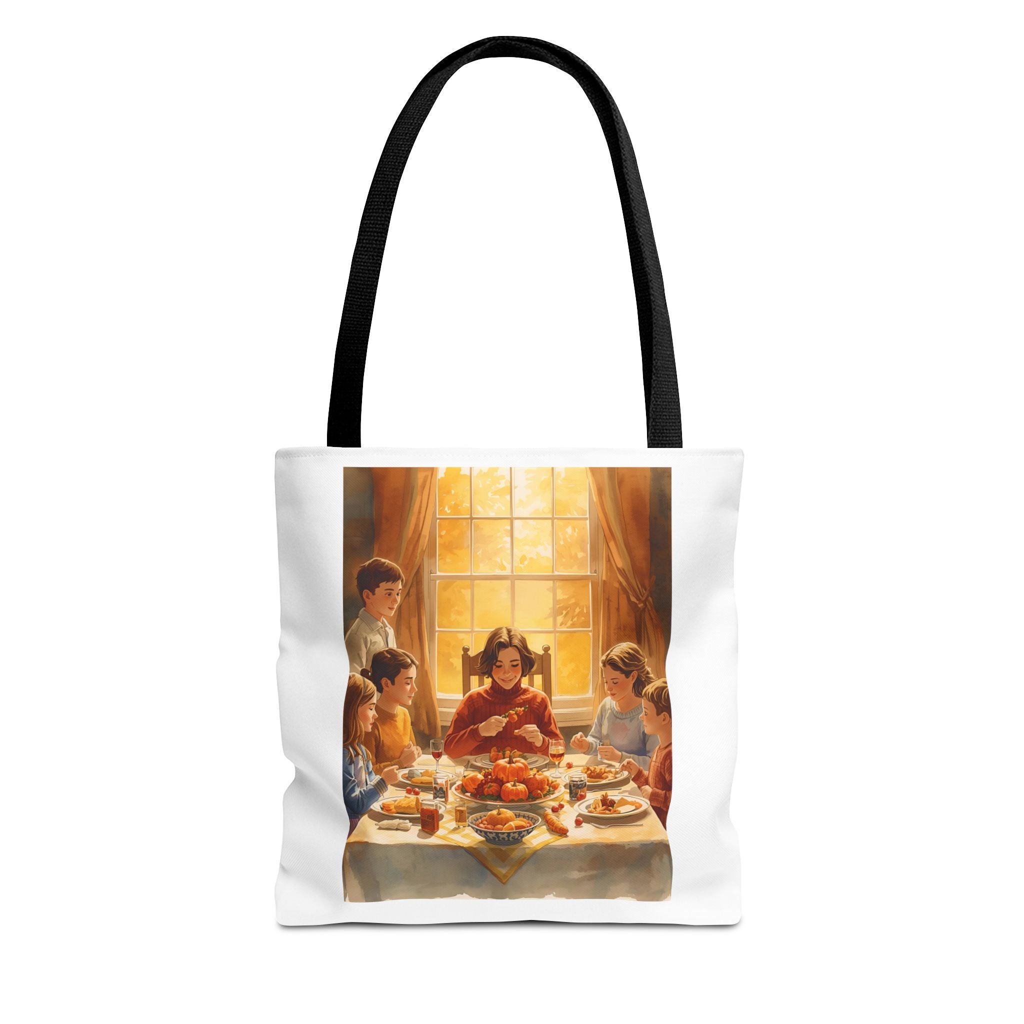 Artistic Family Dinner Tote Bag | Unique AOP Design for Gatherings, Picnics, Gifts, Home Decor, Everyday Use