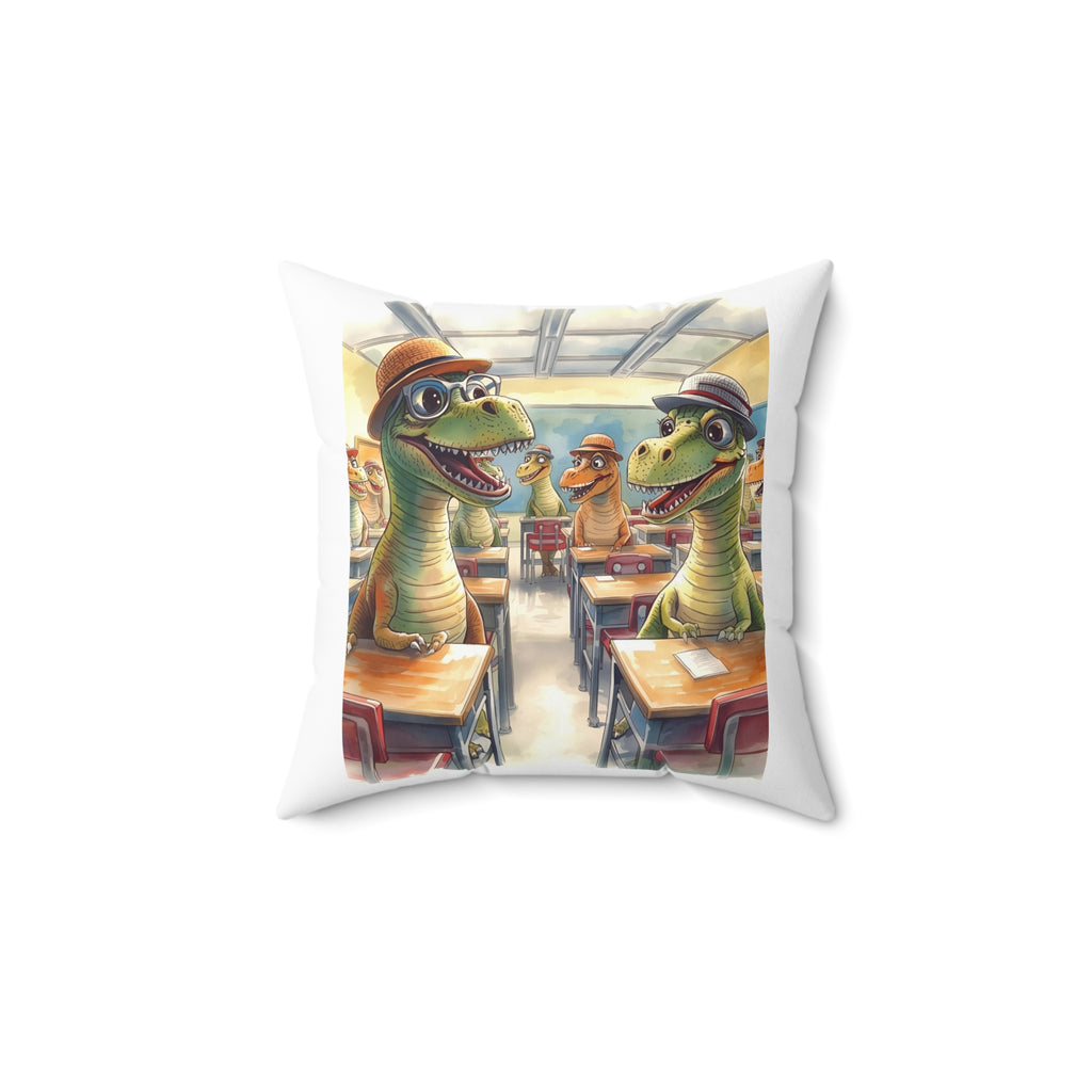 Dinosaur Classroom Pillow, Fun Home Decor, Kids Room Accent, Educational Gift, Playroom Cushion