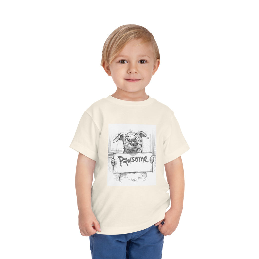 Pawsome Toddler Tee, Cute Dog Shirt for Kids, Pet Lover Gift, Playful Toddler Outfit, Birthday Gift, Animal Lover Apparel