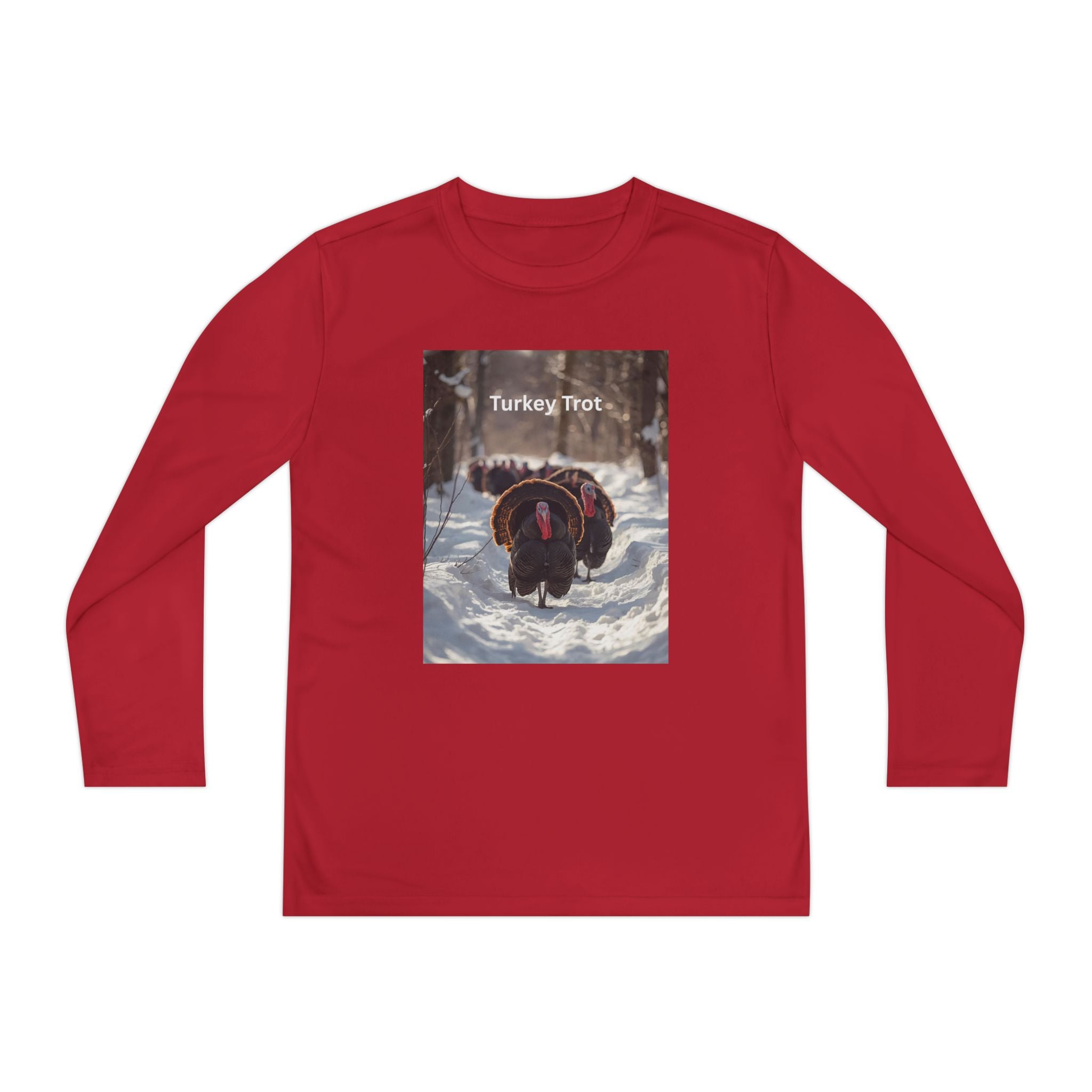 Youth Long Sleeve Turkey Trot Tee, Thanksgiving Shirt, Kids Running Shirt, Fall Apparel, Holiday Graphic Tee, Gift for Young Athletes