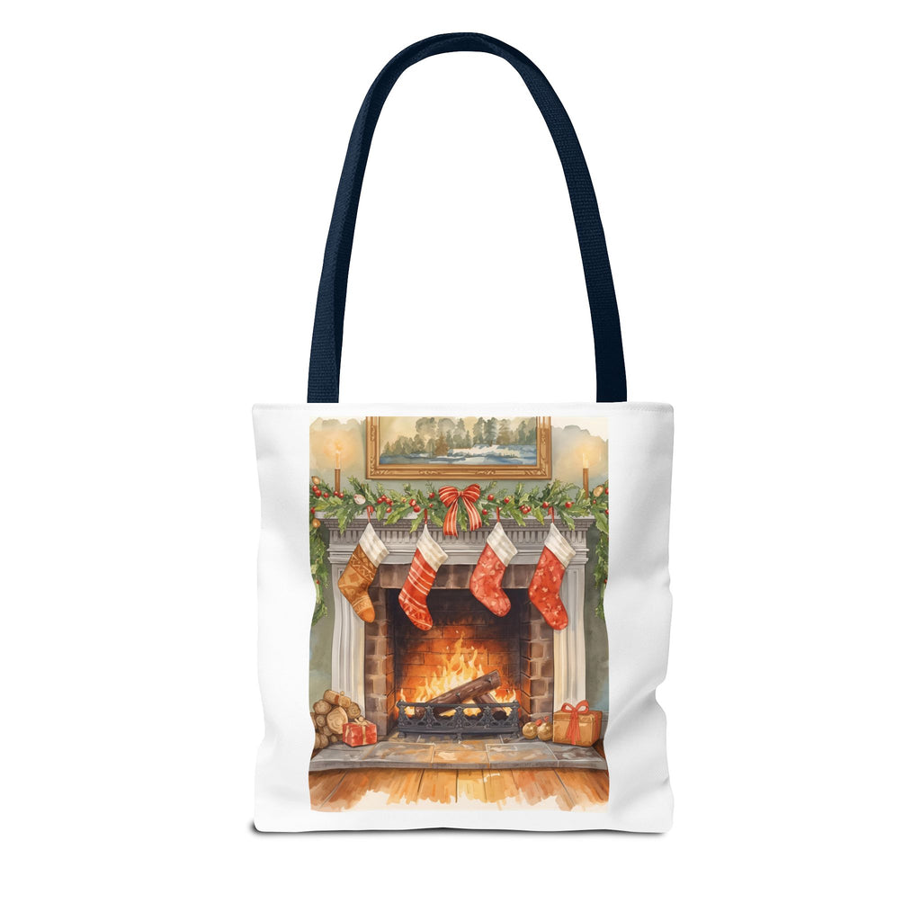 Christmas Stocking Fireplace Tote Bag (AOP)