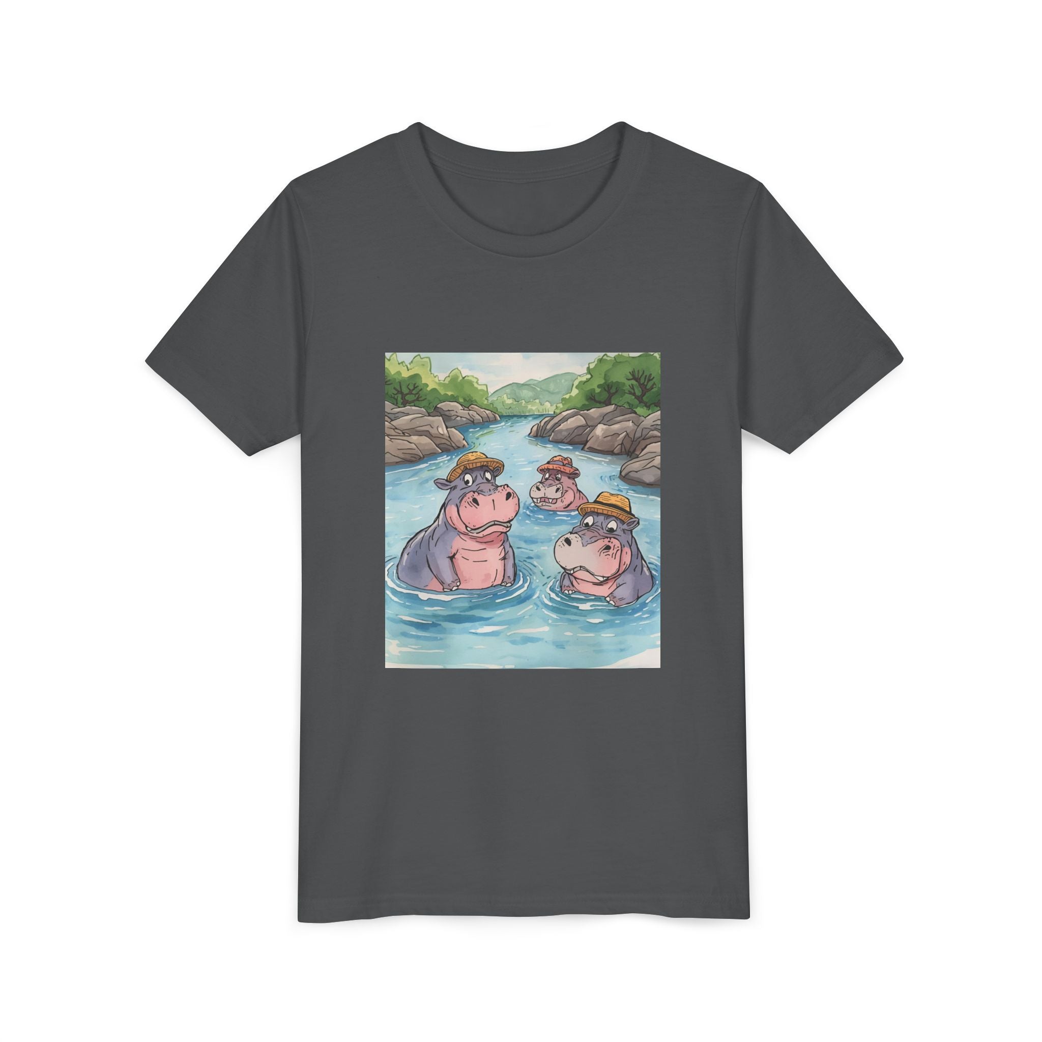 Hippo Cute Youth Short Sleeve Tee
