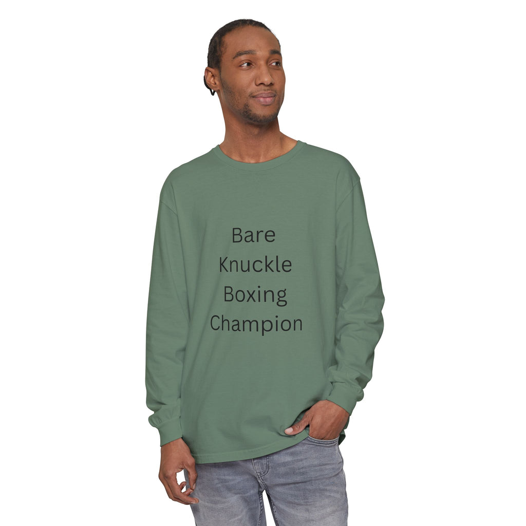 Bare Knuckle Boxing Champion Unisex Garment-dyed Long Sleeve T-Shirt