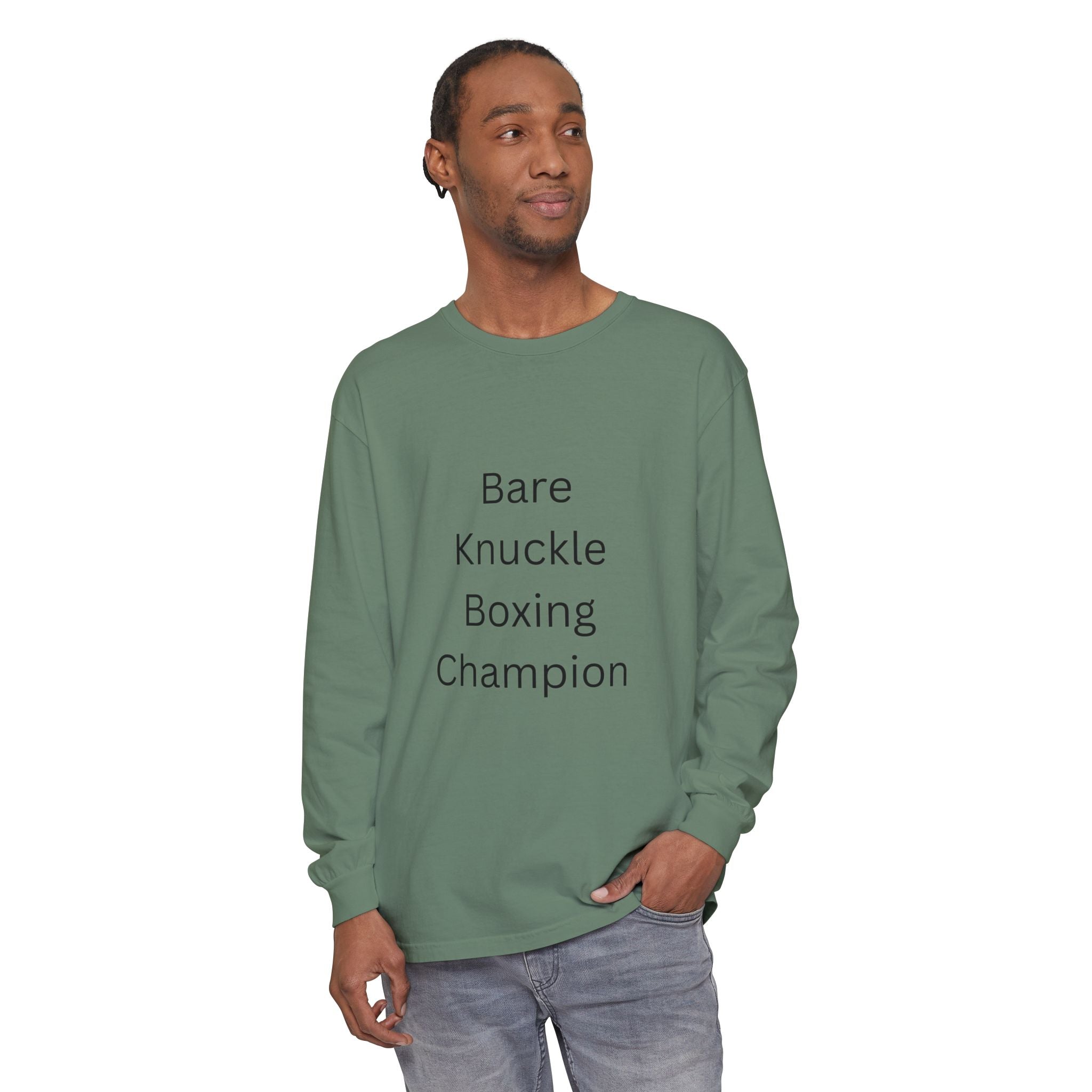 Bare Knuckle Boxing Champion Unisex Garment-dyed Long Sleeve T-Shirt