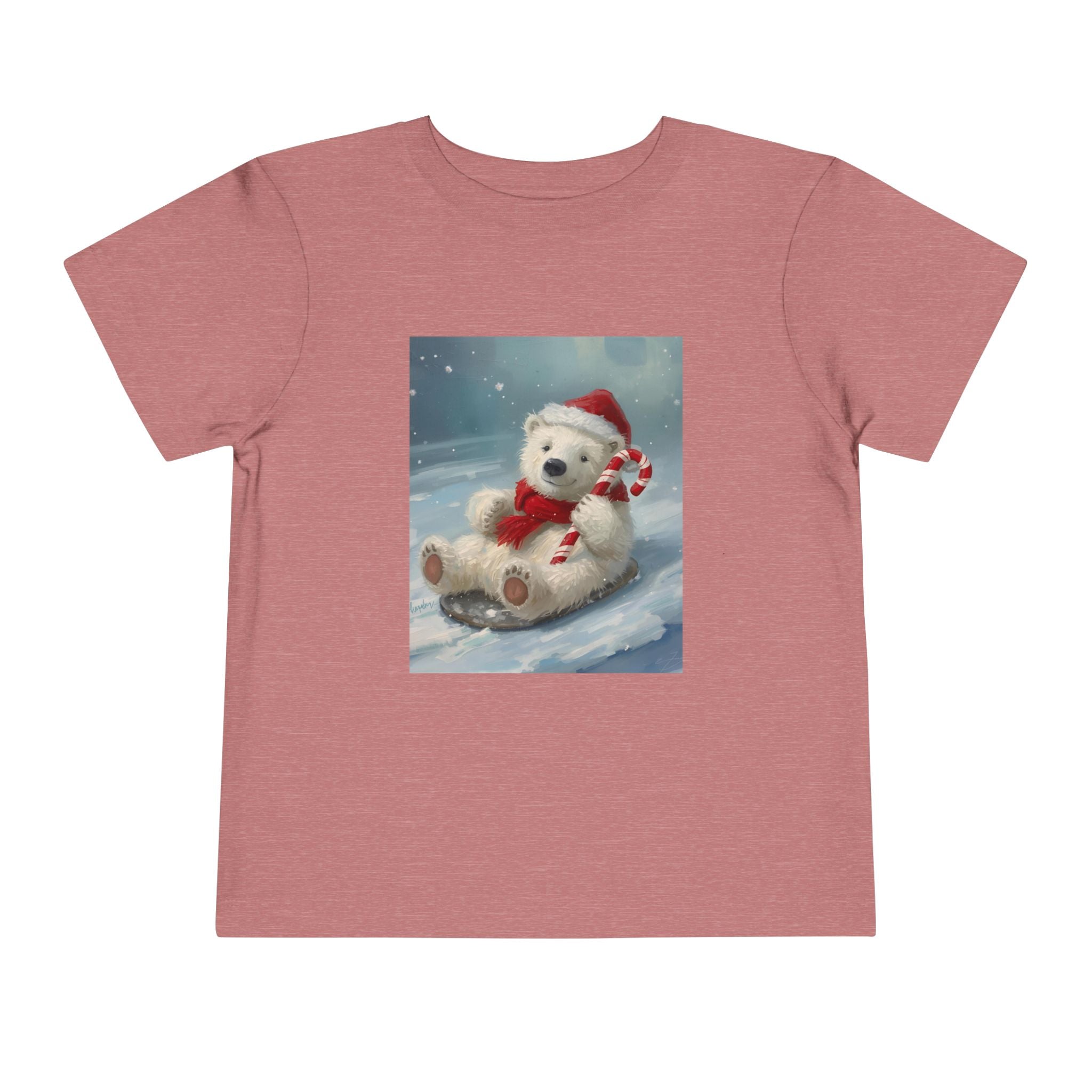 Cute Christmas Bear Toddler Short Sleeve Tee