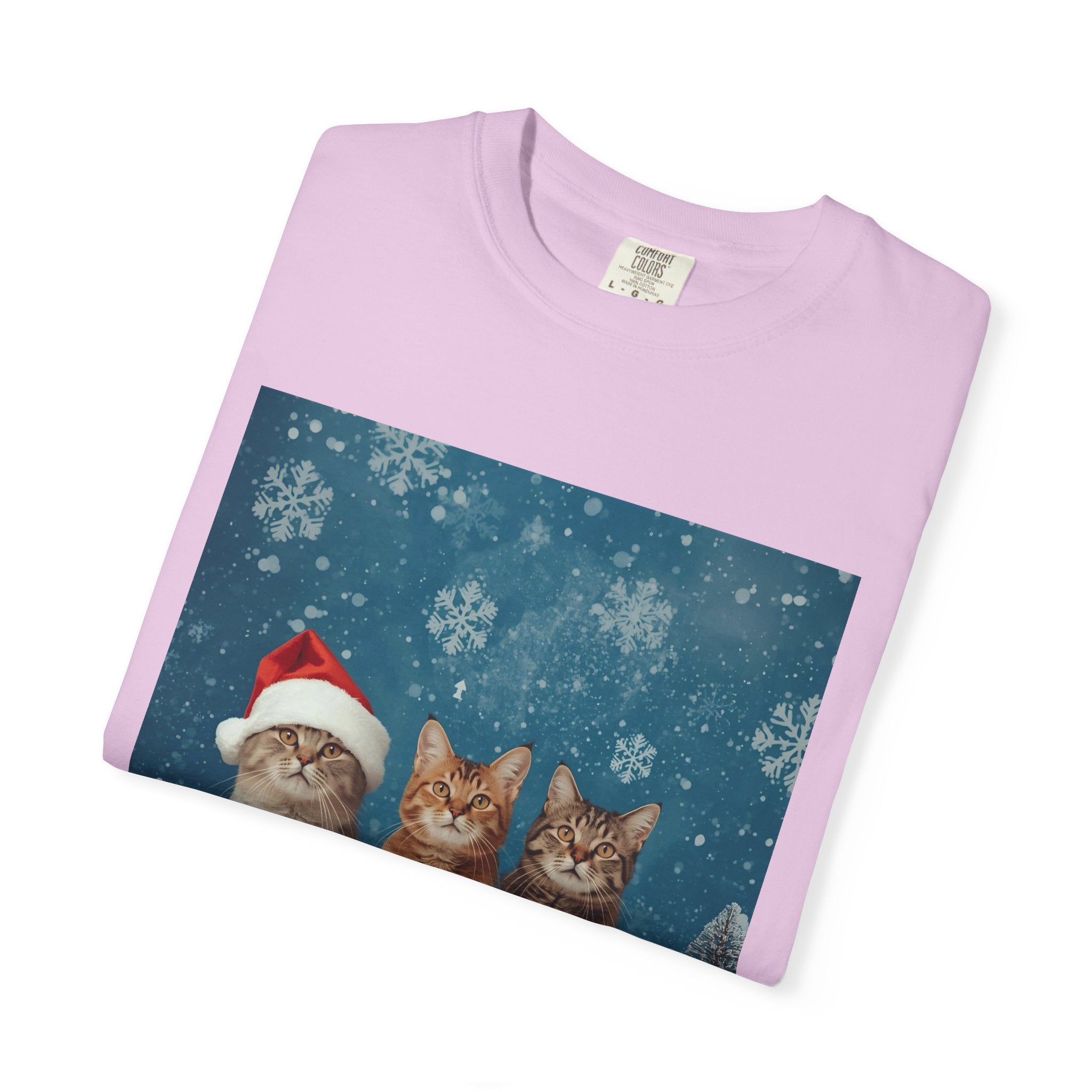 Cute Christmas Festive Cat Christmas T-Shirt, Holiday Shirt, Gift for Cat Lovers, Winter Apparel, Unisex Tee
