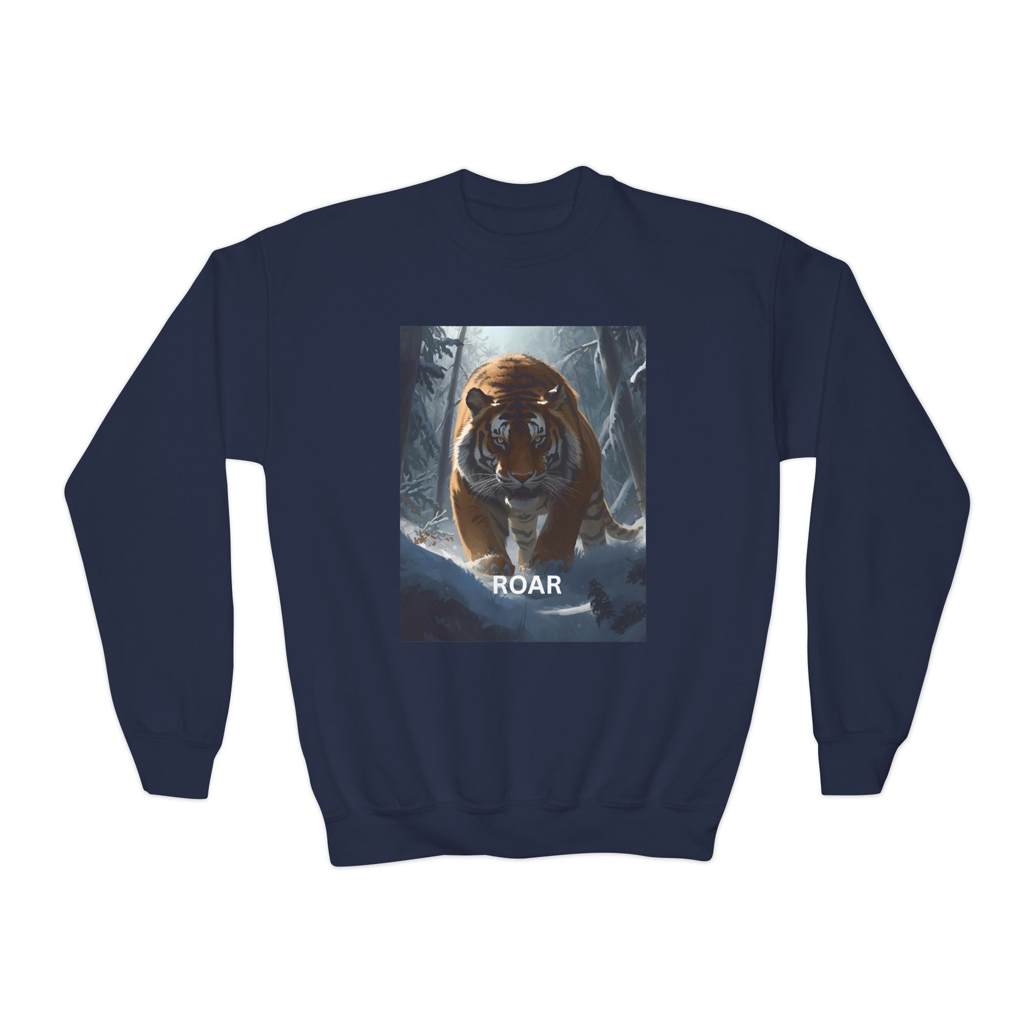 Tiger Roar Snow Youth Crewneck Sweatshirt