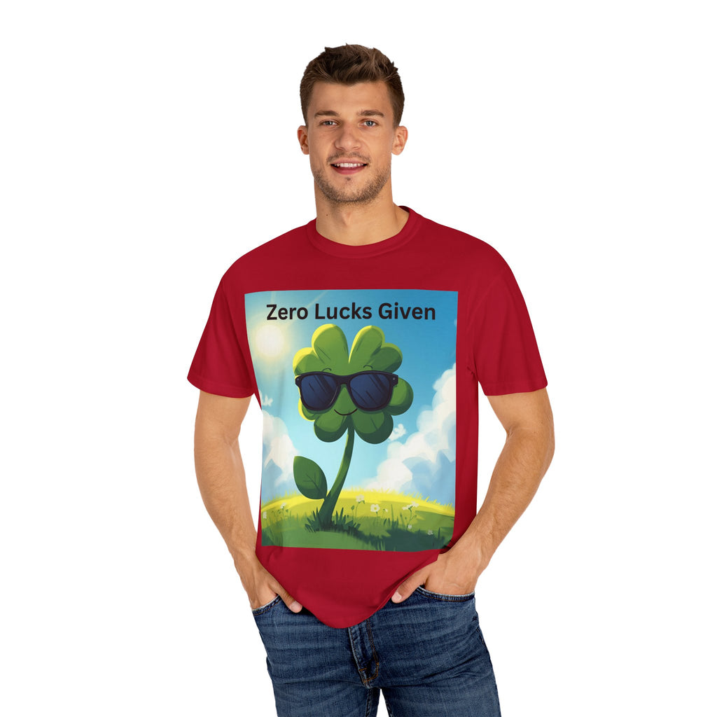 Zero Lucks Given T-Shirt, Funny Unisex Tee, Casual Wear, Gift for St. Patrick's Day, Summer Outfit, Funny Quote Shirt
