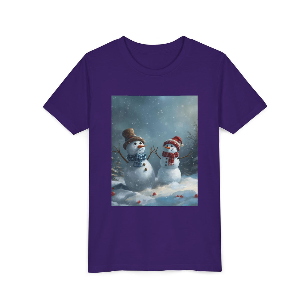 Youth Christmas Snowman Tee, Winter T-Shirt, Christmas Gift, Holiday Apparel, Kids Winter Wear, Cute Snowman Design