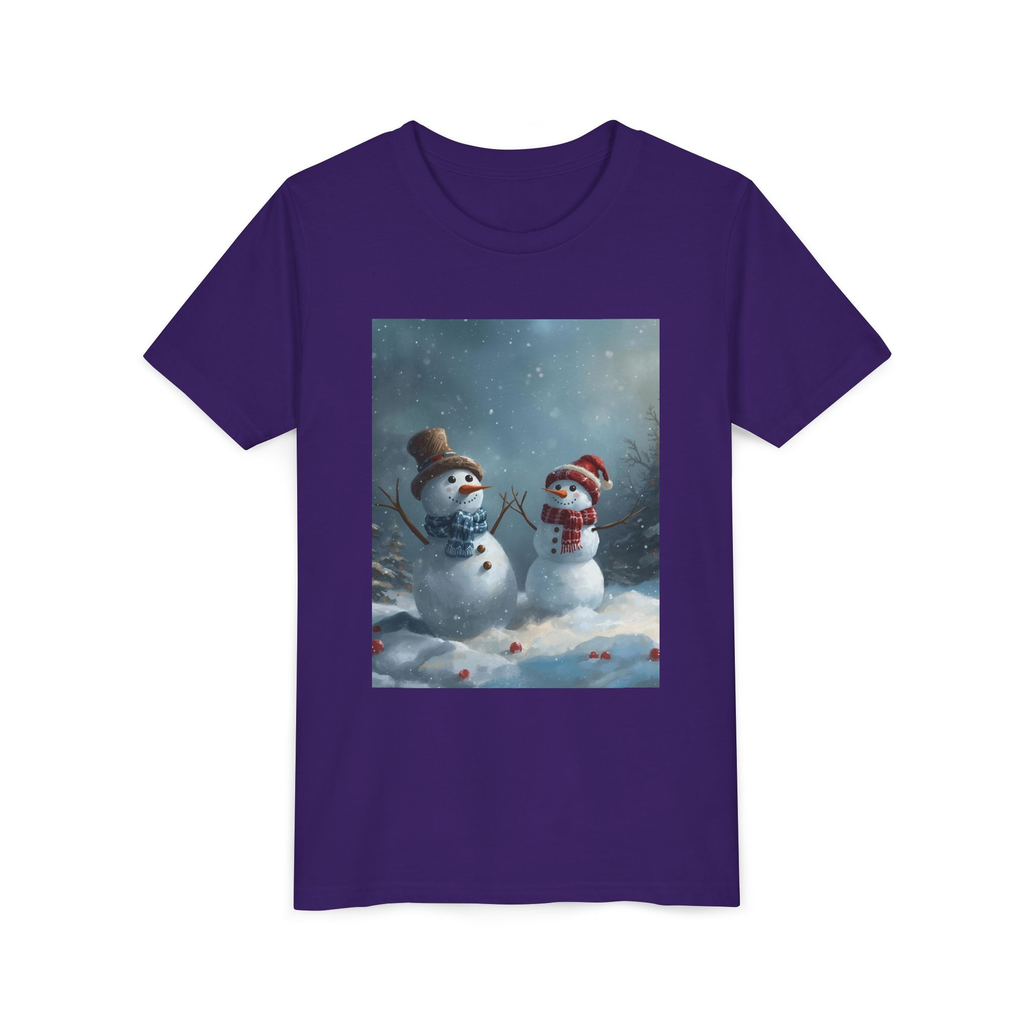 Youth Christmas Snowman Tee, Winter T-Shirt, Christmas Gift, Holiday Apparel, Kids Winter Wear, Cute Snowman Design