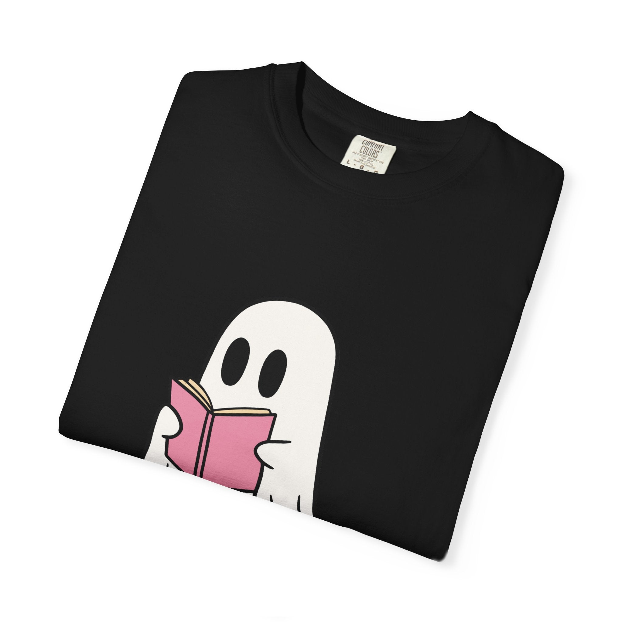 Spooky Ghost Reading T-Shirt | Unisex Halloween Tee, Cute Horror Gift, Cozy Casual Wear, Literary Costume Party, Ghost Lover Shirt
