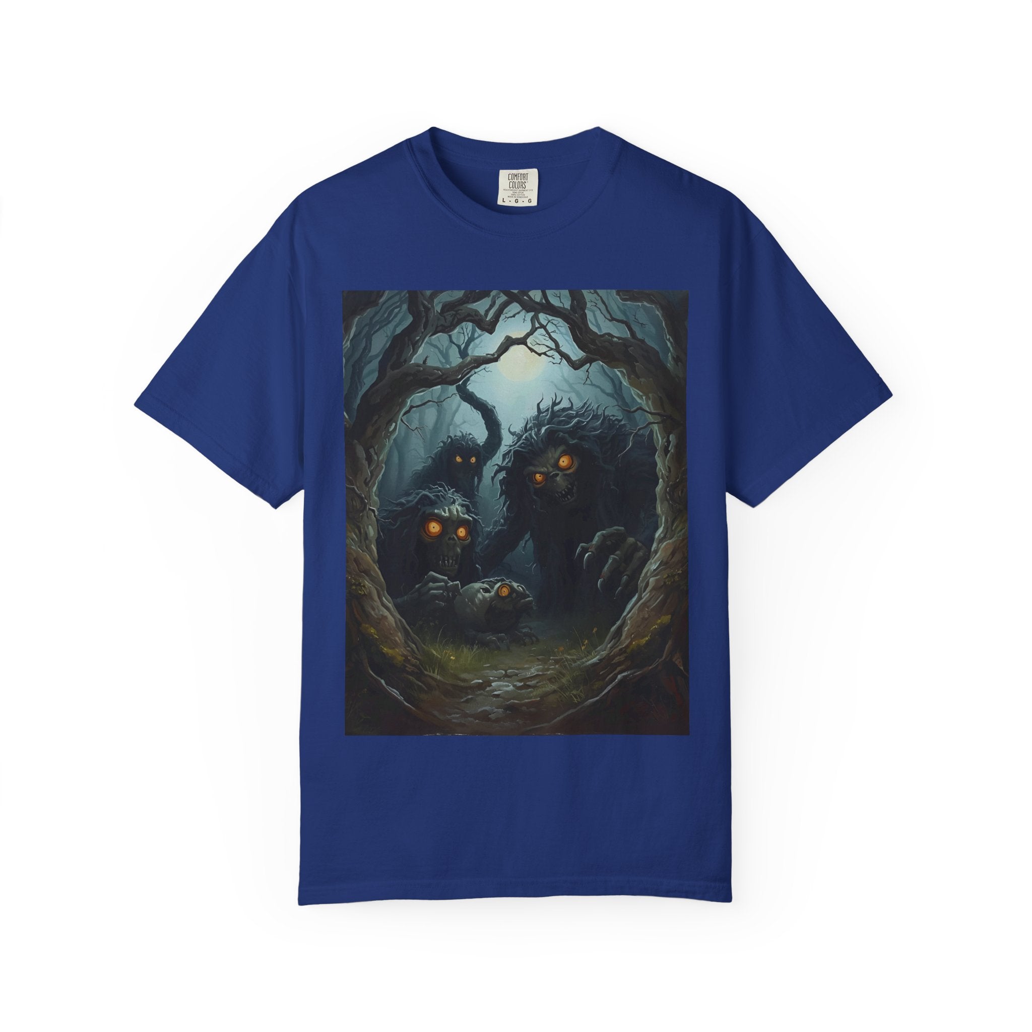 Spooky Mysterious Forest Graphic T-Shirt, Unisex Tee, Nature Lover Gift, Halloween Apparel, Unique Artwear