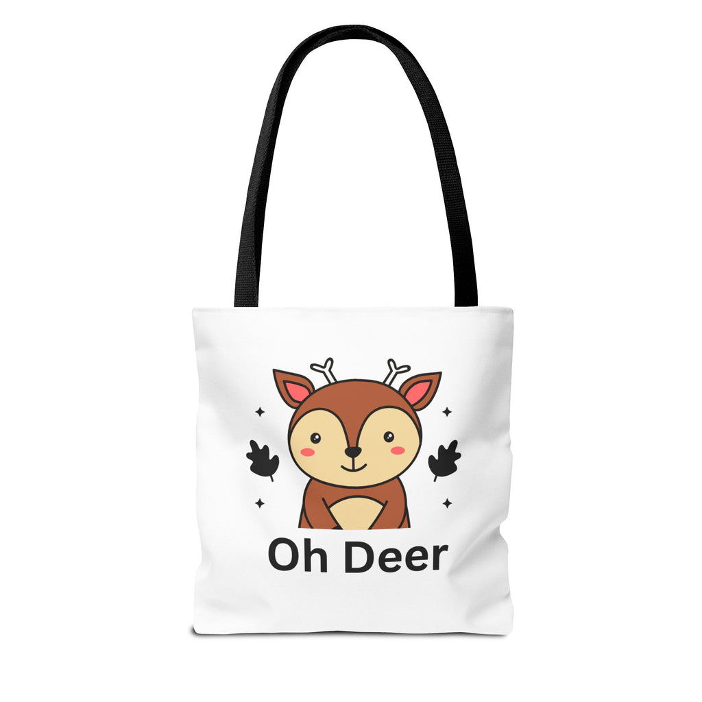 Oh Deer Cute Tote Bag - Forest Animal Lover Gift, Fun Shopper Bag, Eco-Friendly Tote, Animal Print Carryall, Unique Gift for Kids