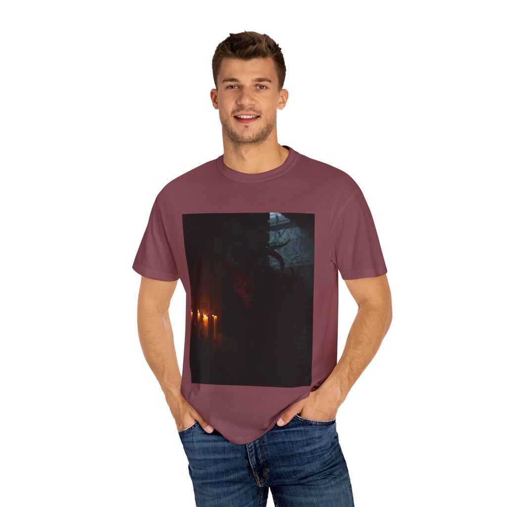 Spooky Halloween Pumpkin Shadow Unisex Garment-Dyed T-shirt