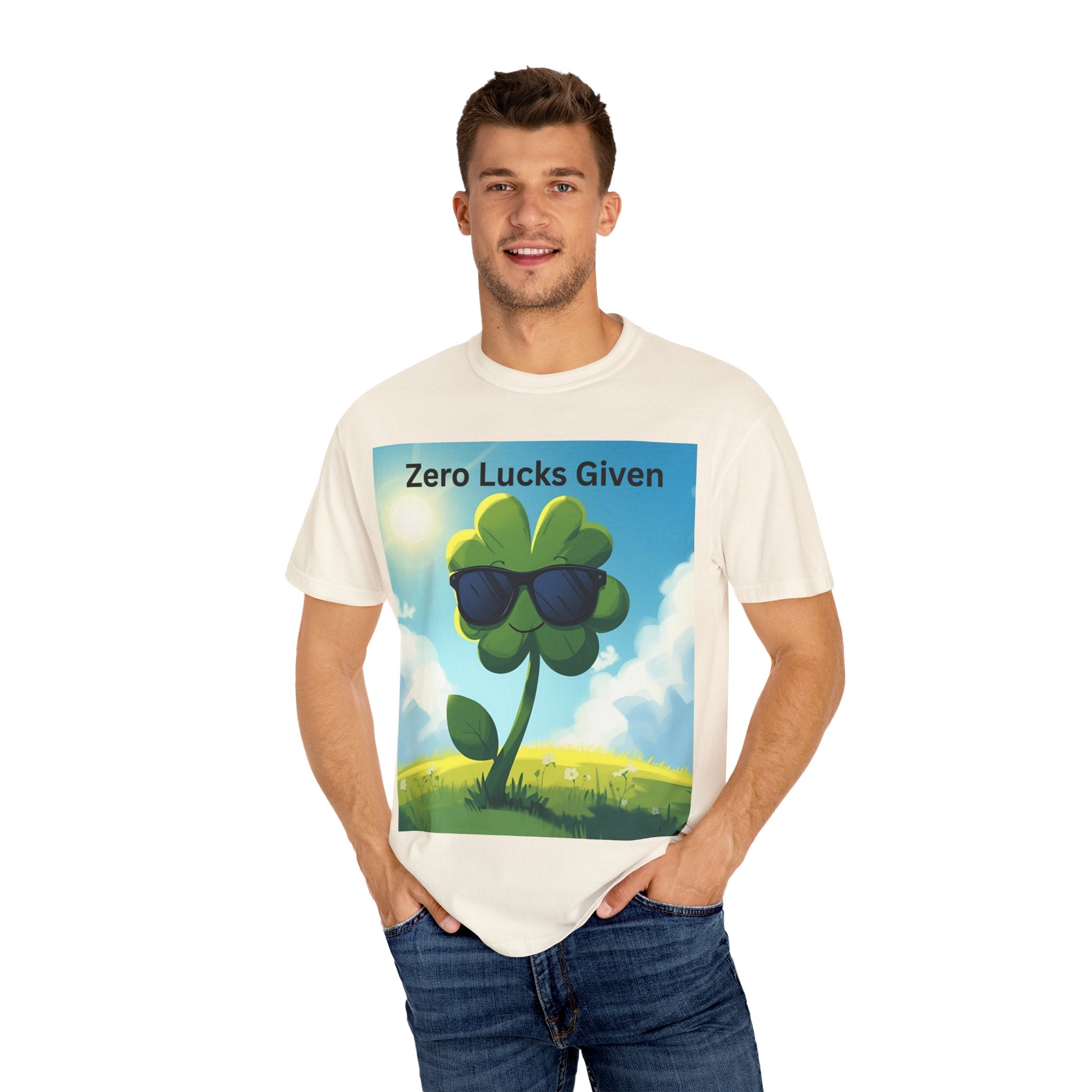 Zero Lucks Given T-Shirt, Funny Unisex Tee, Casual Wear, Gift for St. Patrick's Day, Summer Outfit, Funny Quote Shirt