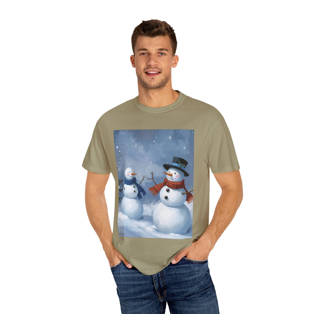 Christmas Snowman Family T-Shirt, Holiday Gift, Cozy Tee, Unisex Snowman Shirt, Festive Apparel, Winter Celebration Wear