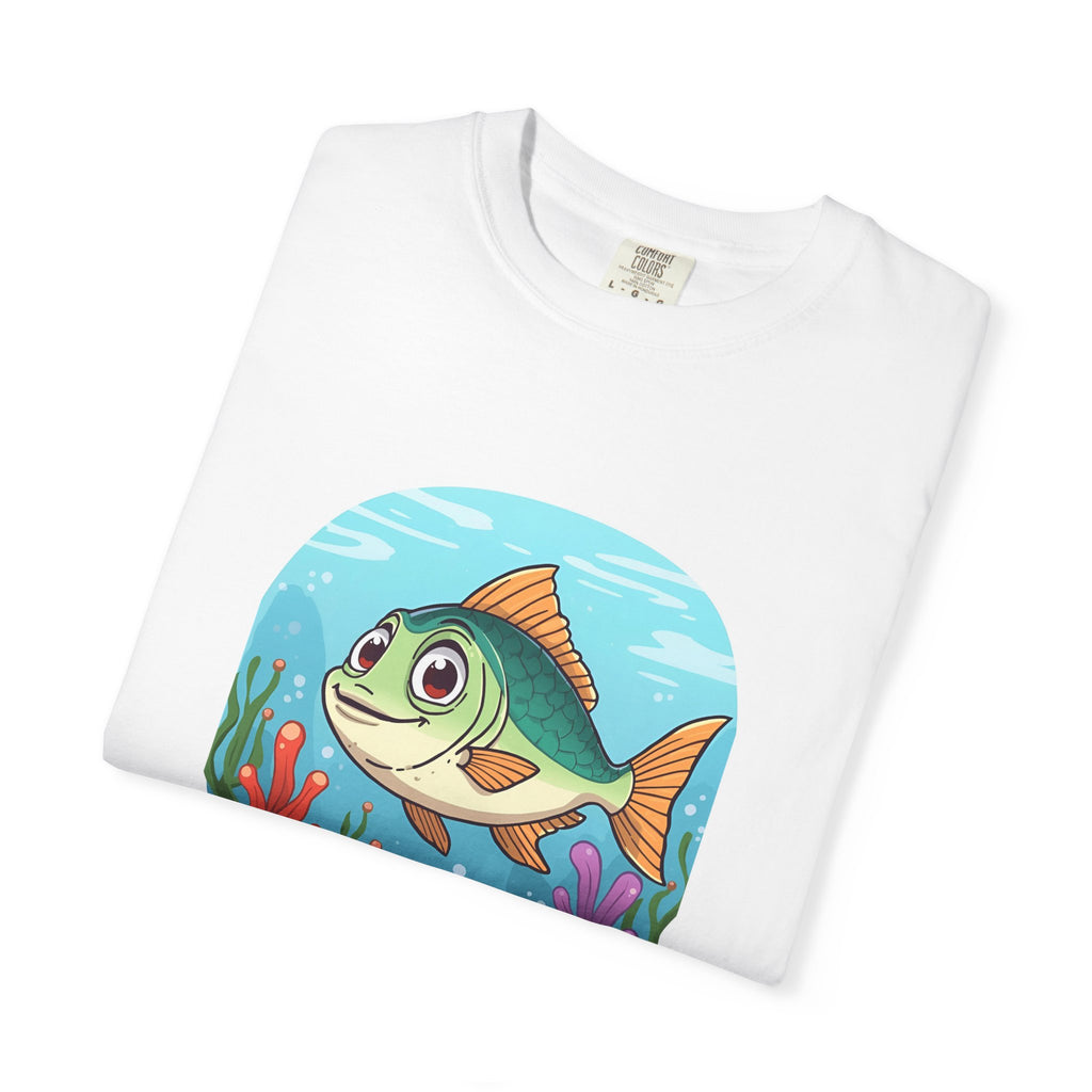 Playful Fish T-Shirt for Nature Lovers, Here Fishy Fishy Fishy Tee, Unisex Casual Wear, Perfect for Birthdays, Summer Fun, Beach Outings