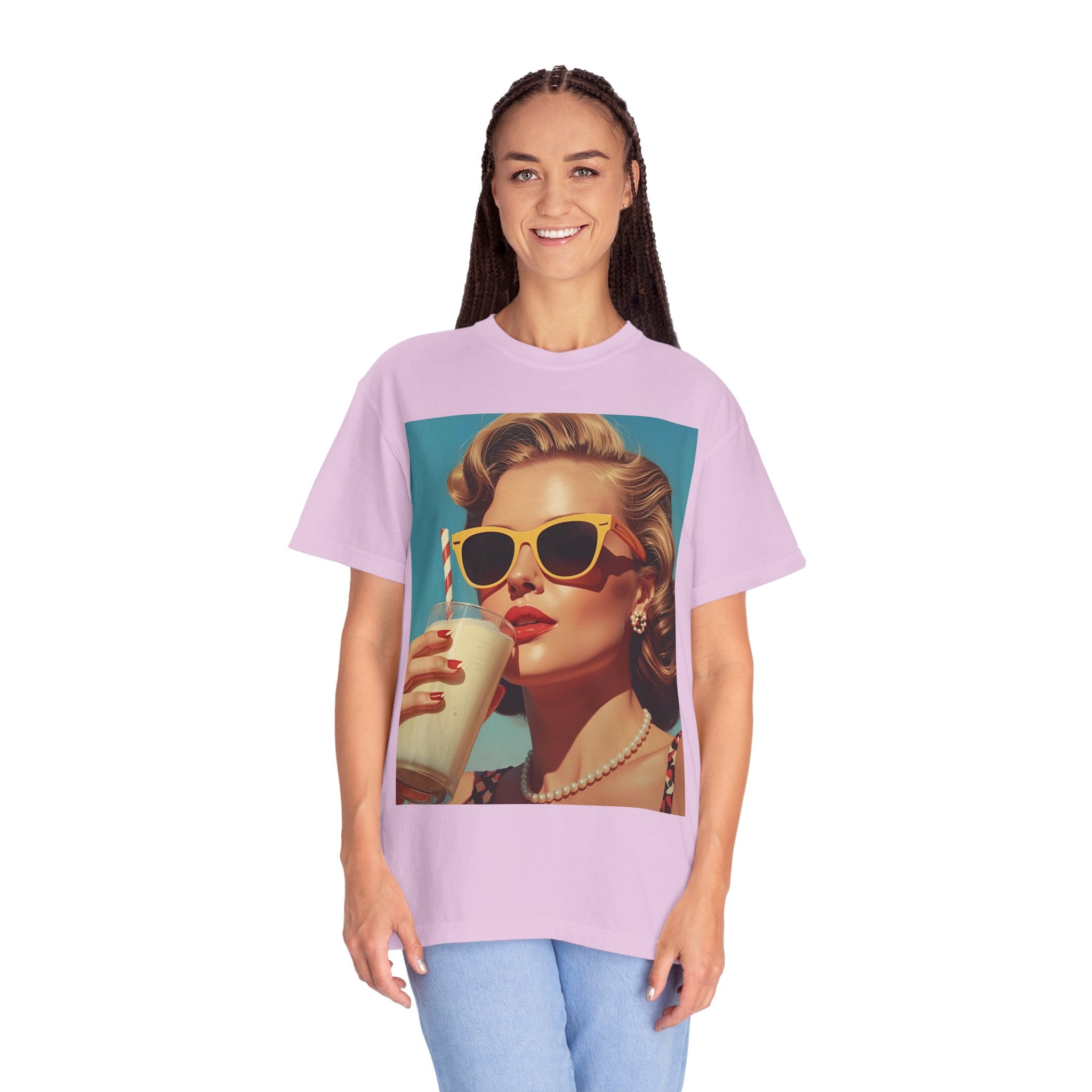 Retro Pop Art Summer Vibe T-shirt | Unisex Garment-Dyed Tee, Vintage Style Shirt, Trendy Summer Wear, Perfect Gift for Her, Casual Everyday Top